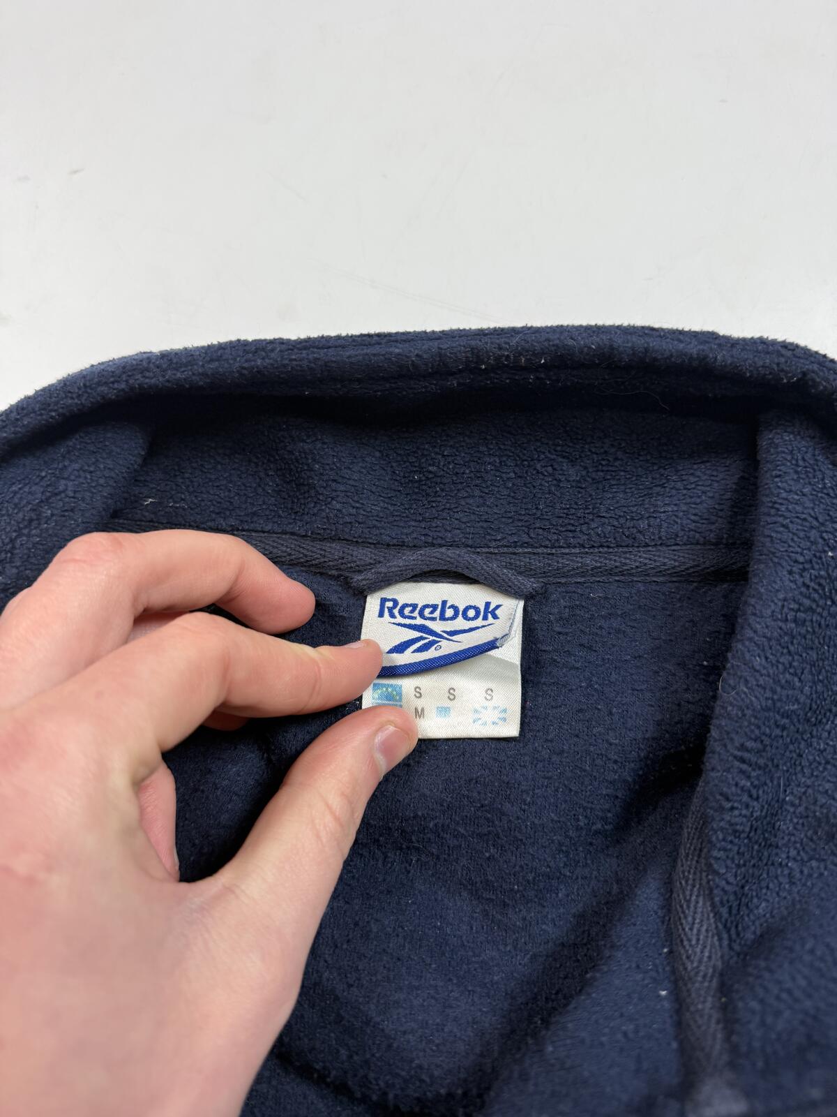 Vintage Reebok spell out quarter zip fleece (L)
