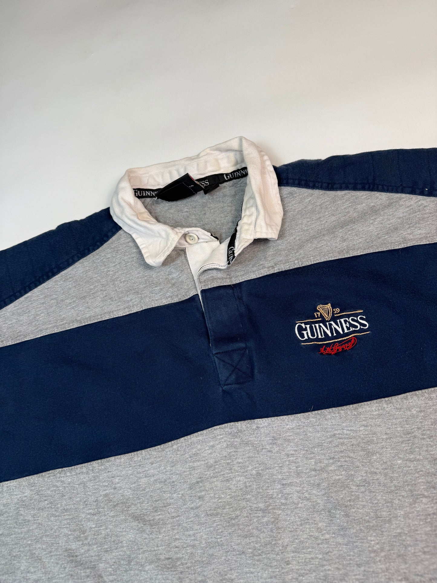 Vintage Guinness striped rugby polo shirt (XXL)