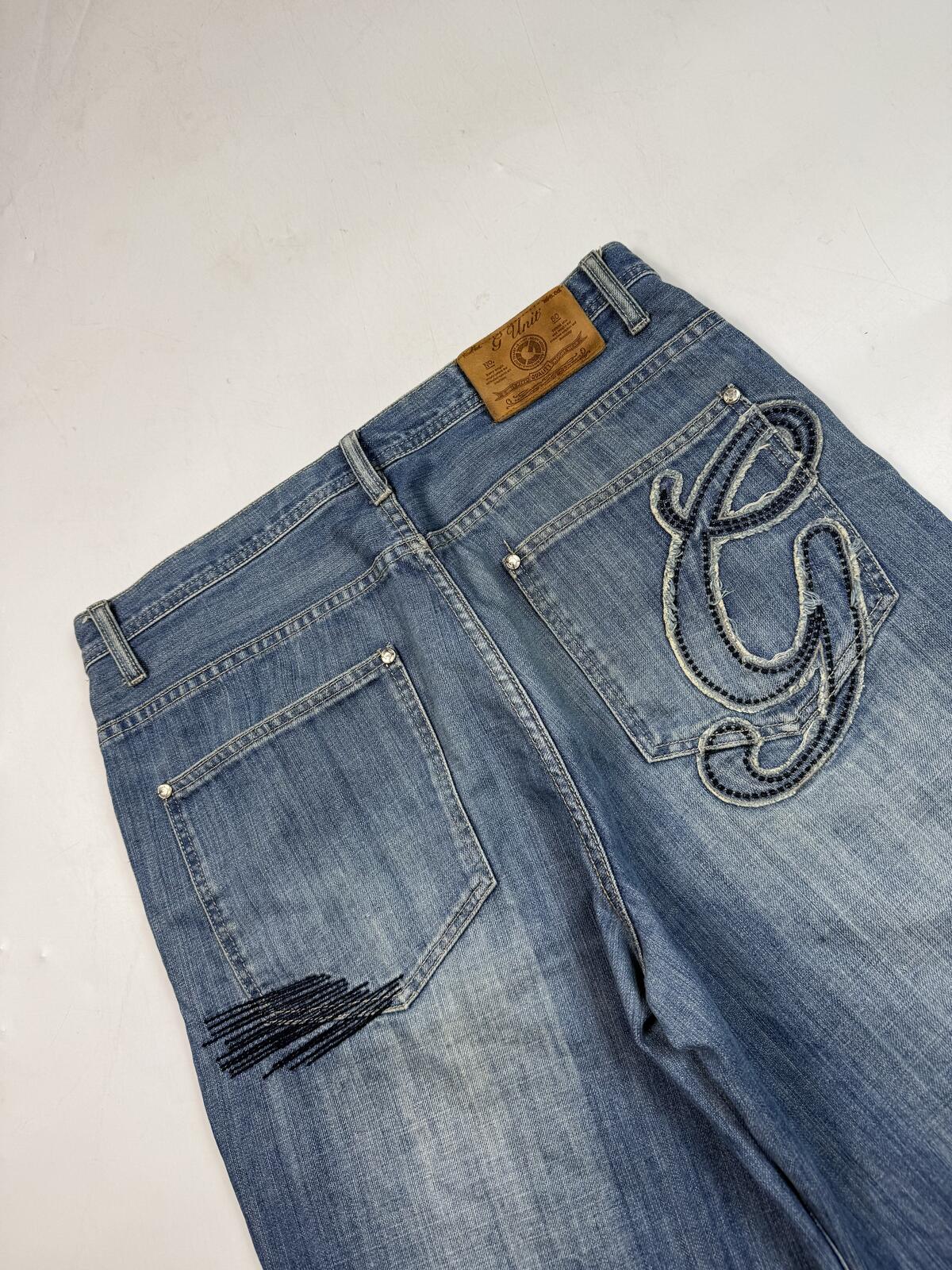 Vintage Y2K G Unit baggy hip hop jorts (W34)