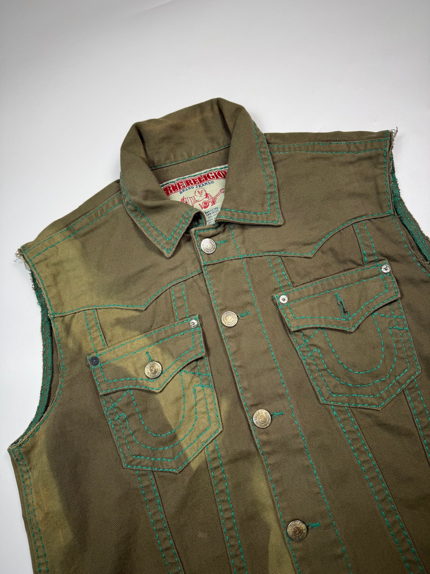 Vintage True Religion denim jean vest jacket (XL)