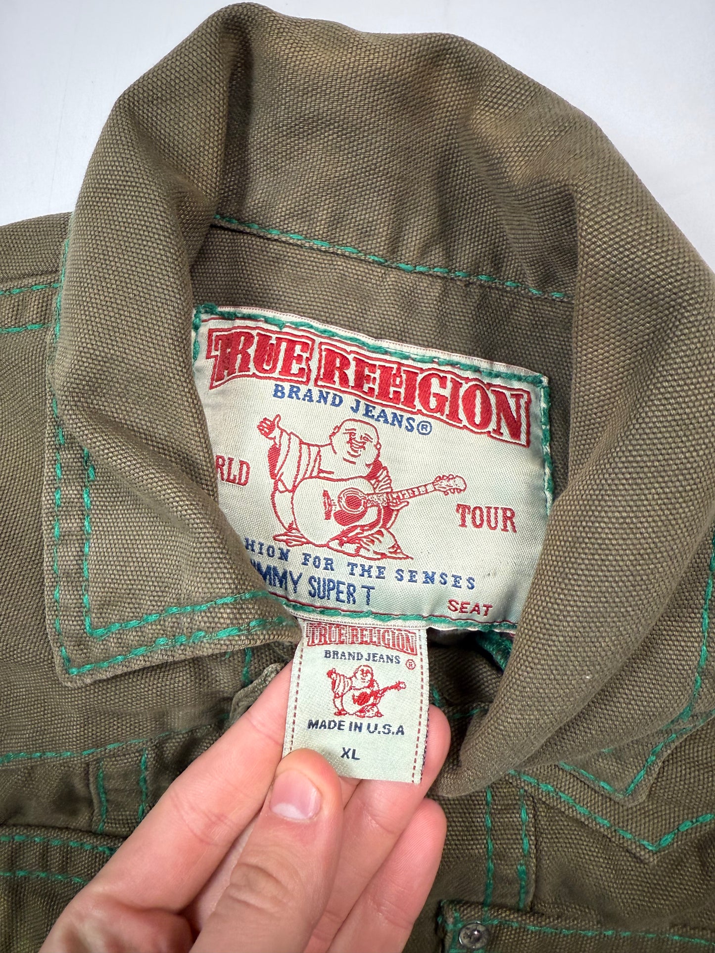 Vintage True Religion denim jean vest jacket (XL)