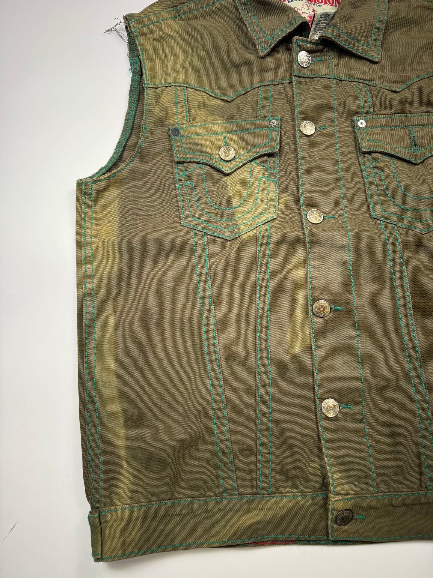 Vintage True Religion denim jean vest jacket (XL)