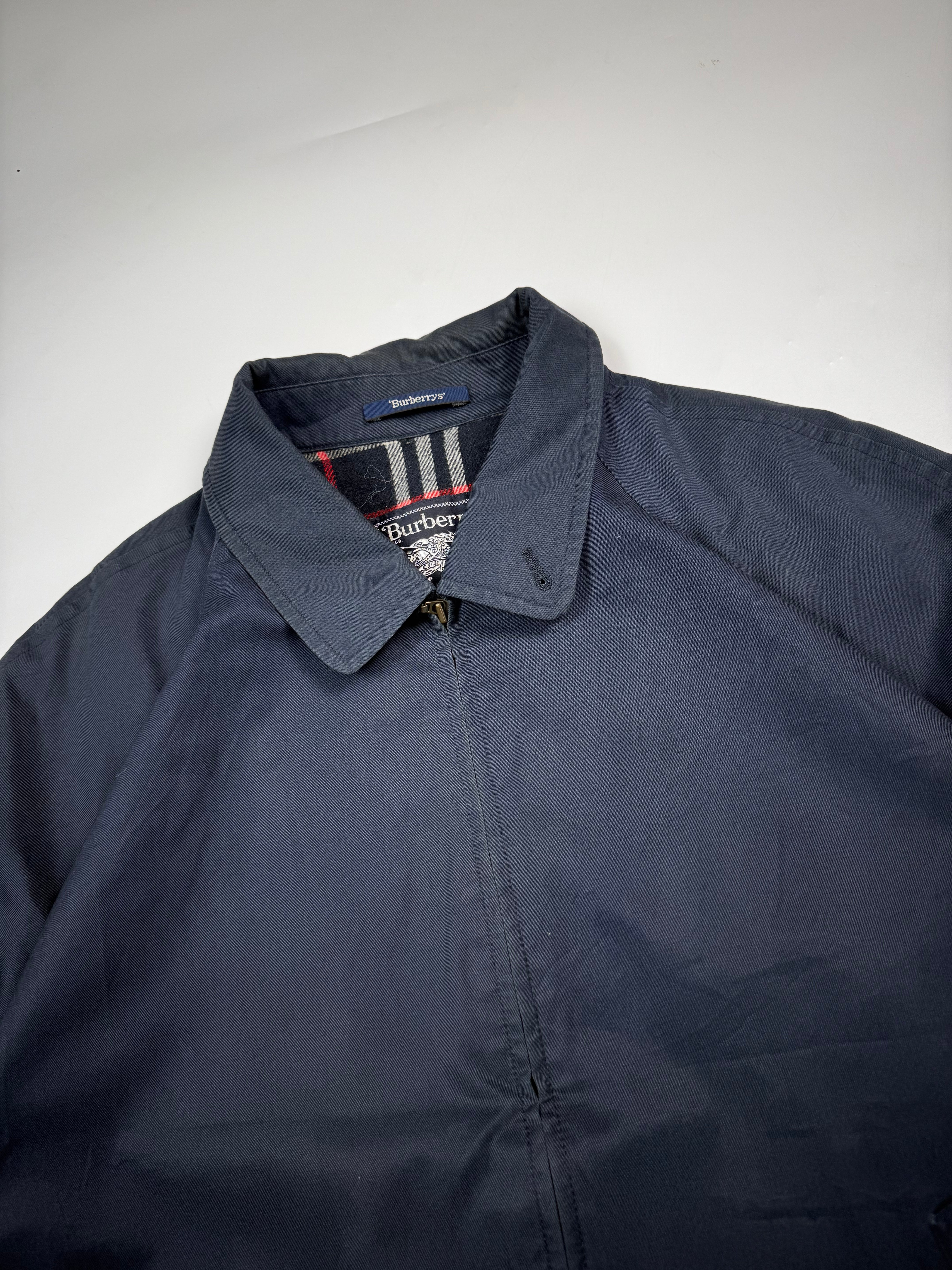 希少 90s BURBERRYS’ 2way harrington jacket BURBERRY'S VINTAGE HARRINGTON MEN'S JACKET BOMBER WOOL NAVY