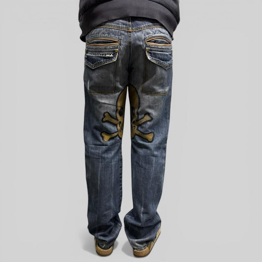 Vintage Y2K Skull logo hip hop jeans (W34)