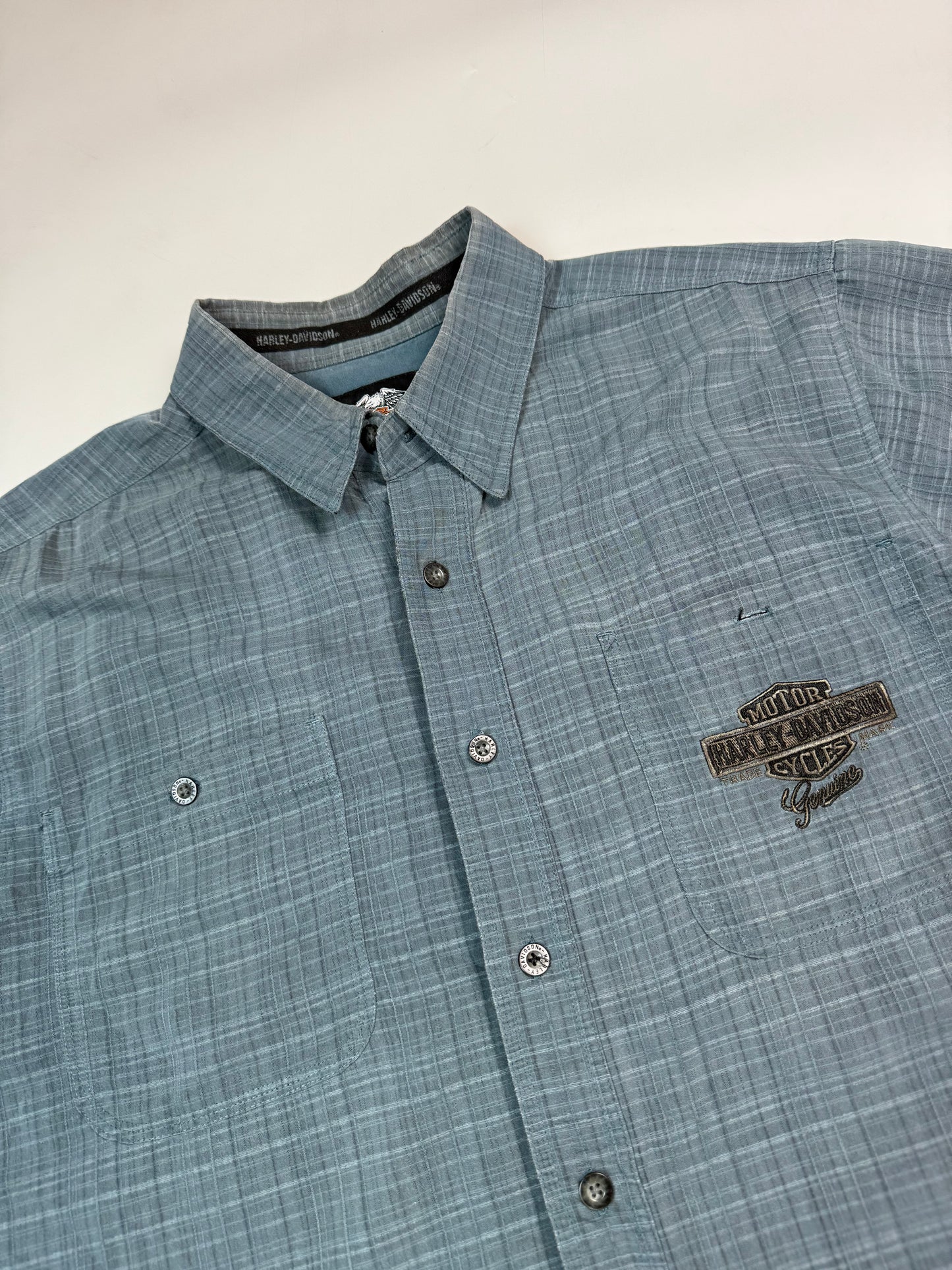 Vintage Harley Davidson checkered short sleeve shirt (XL)