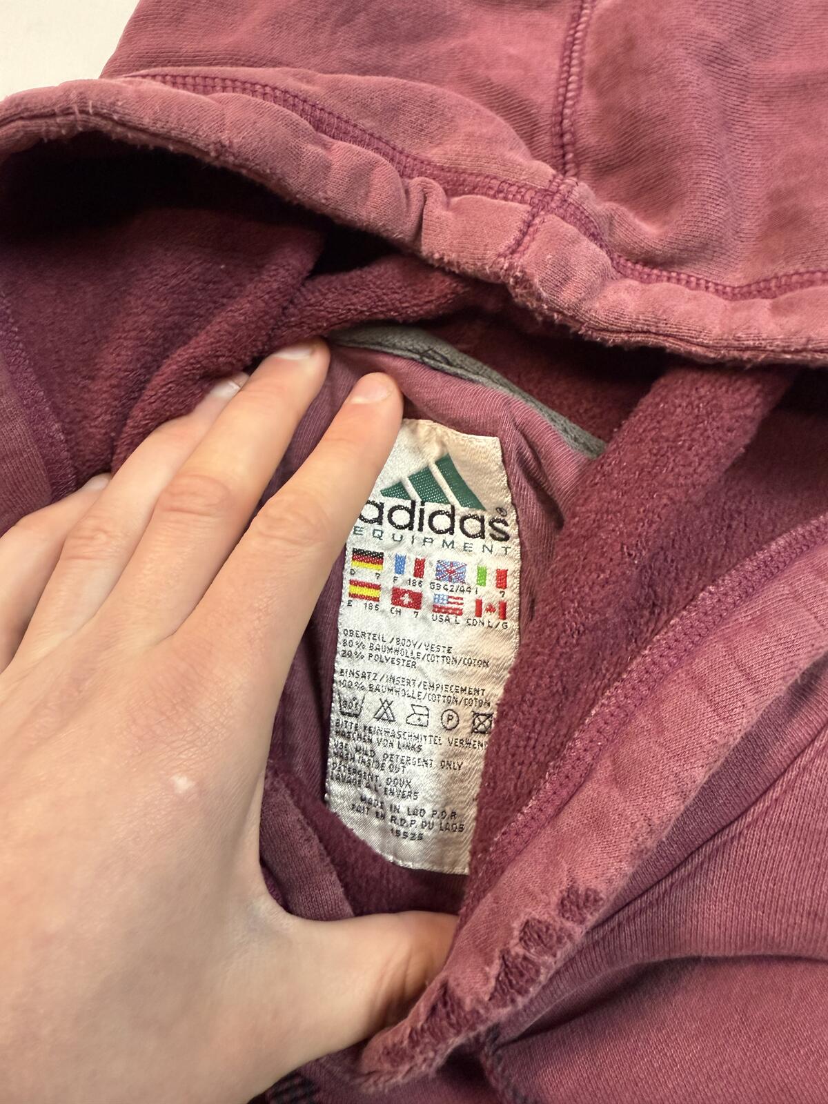 Vintage 90s adidas equipment hoodie (L)