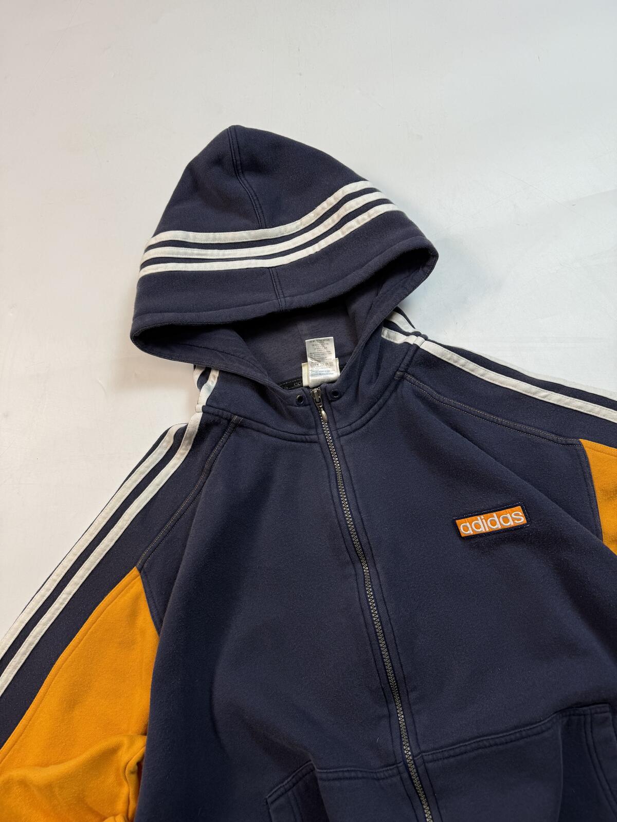 Vintage 90s adidas originals full zip hoodie (XL)