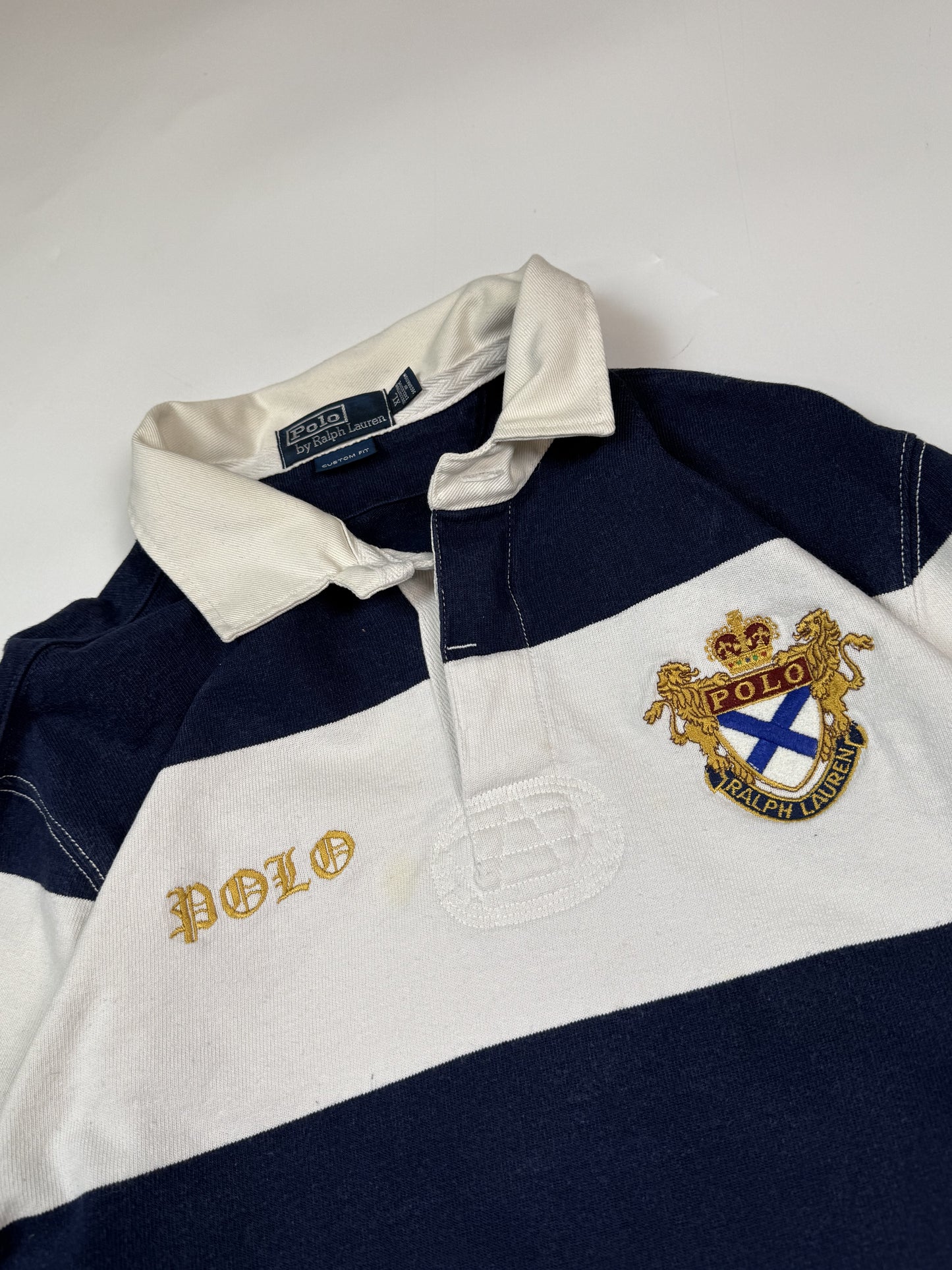 Vintage 90s Polo Ralph Lauren striped rugby polo (XL)