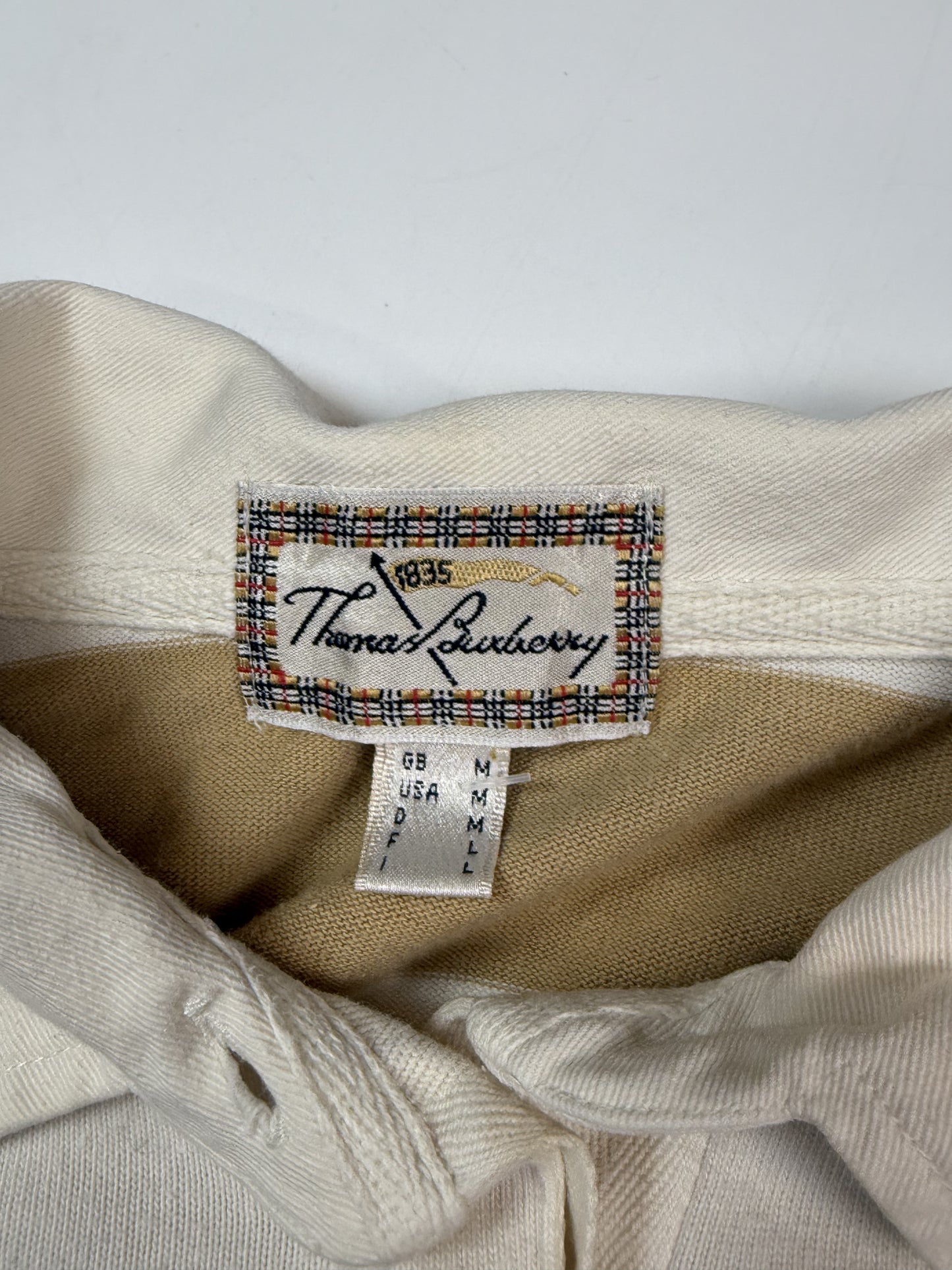 Vintage Thomas Burberry striped rugby polo (M)