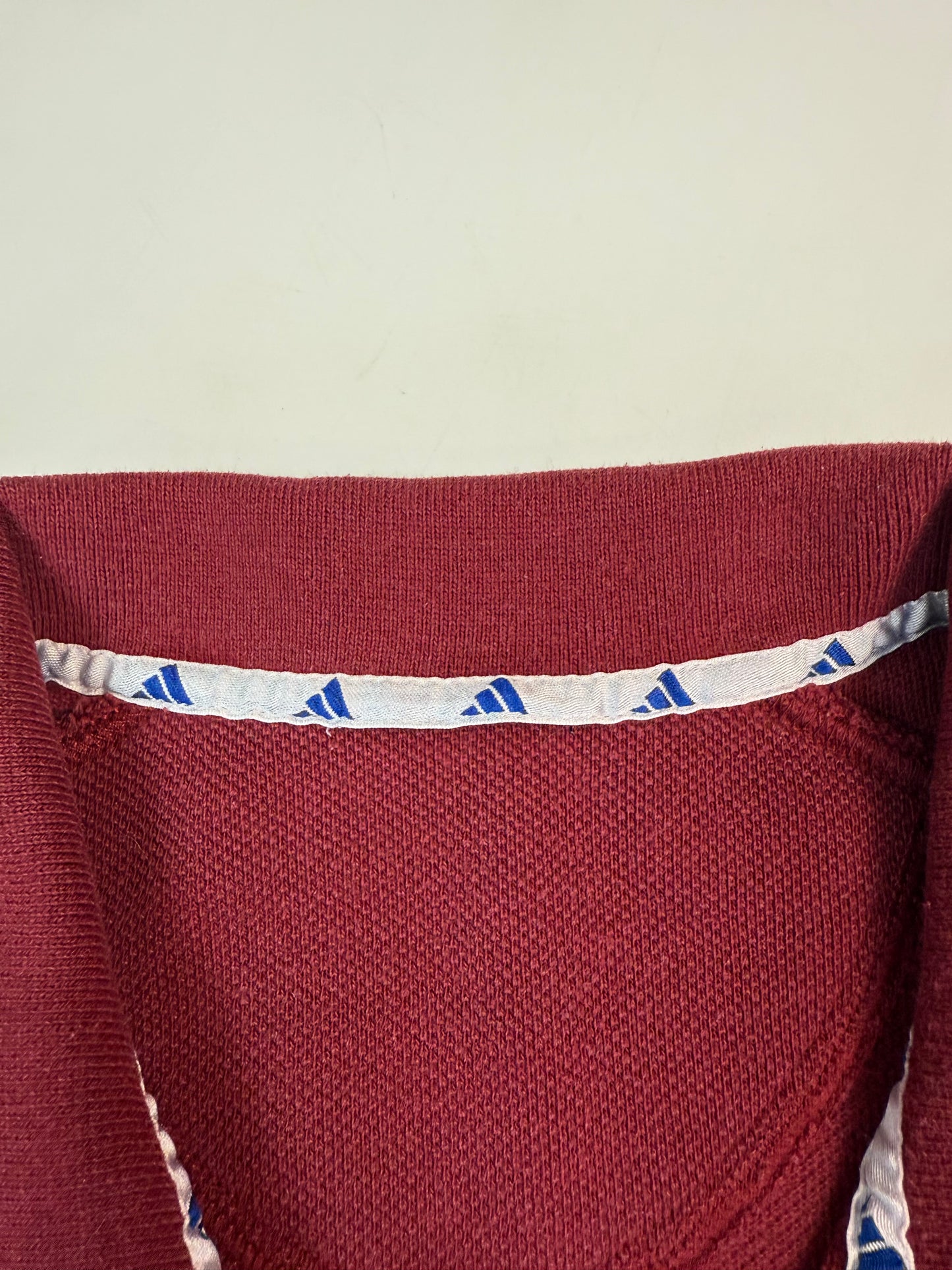 Vintage 90s Adidas striped polo shirt (L)