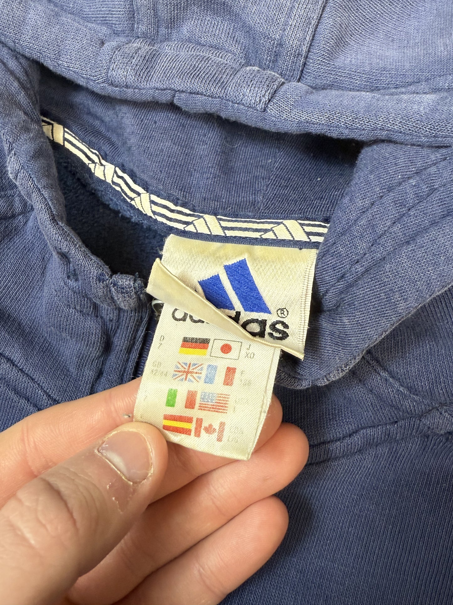 Vintage 90s Adidas full zip hoodie (L)