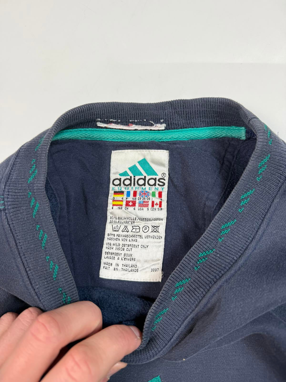Vintage 90s Adidas equipment centre logo sweatshirt (S)