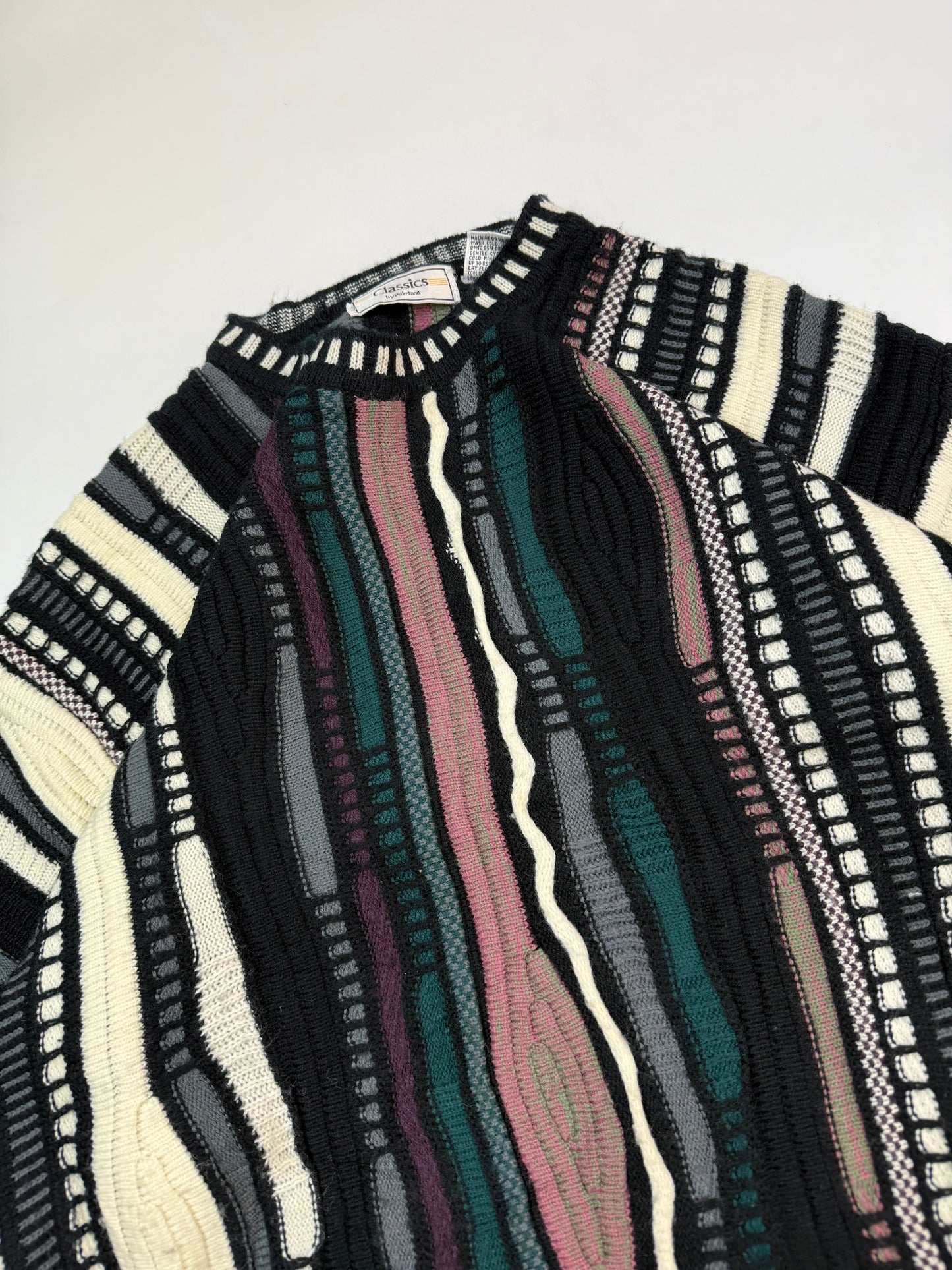 Vintage Coogi style abstract knit sweater (M)