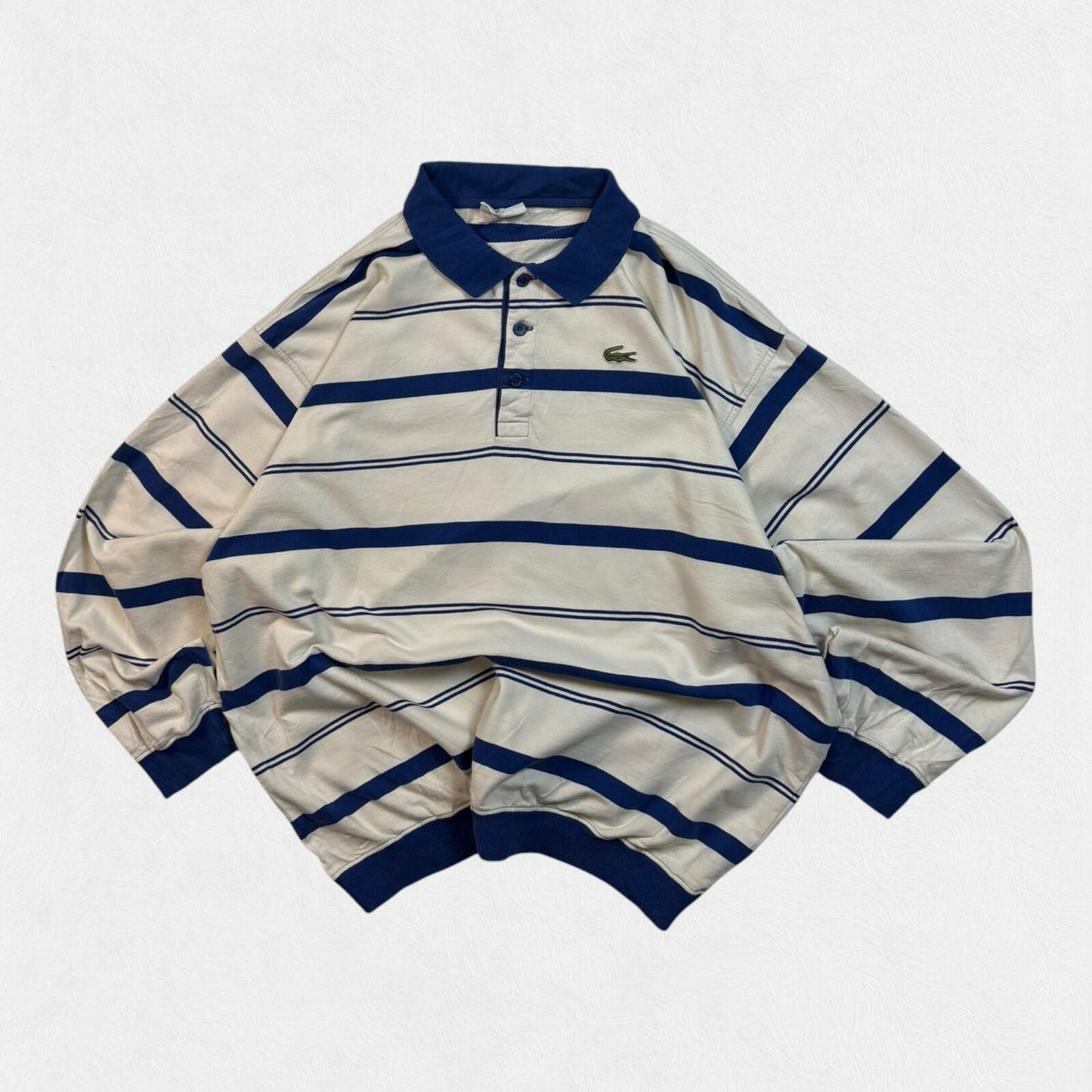 Vintage 90s Lacoste chemise collared sweatshirt (XXL)