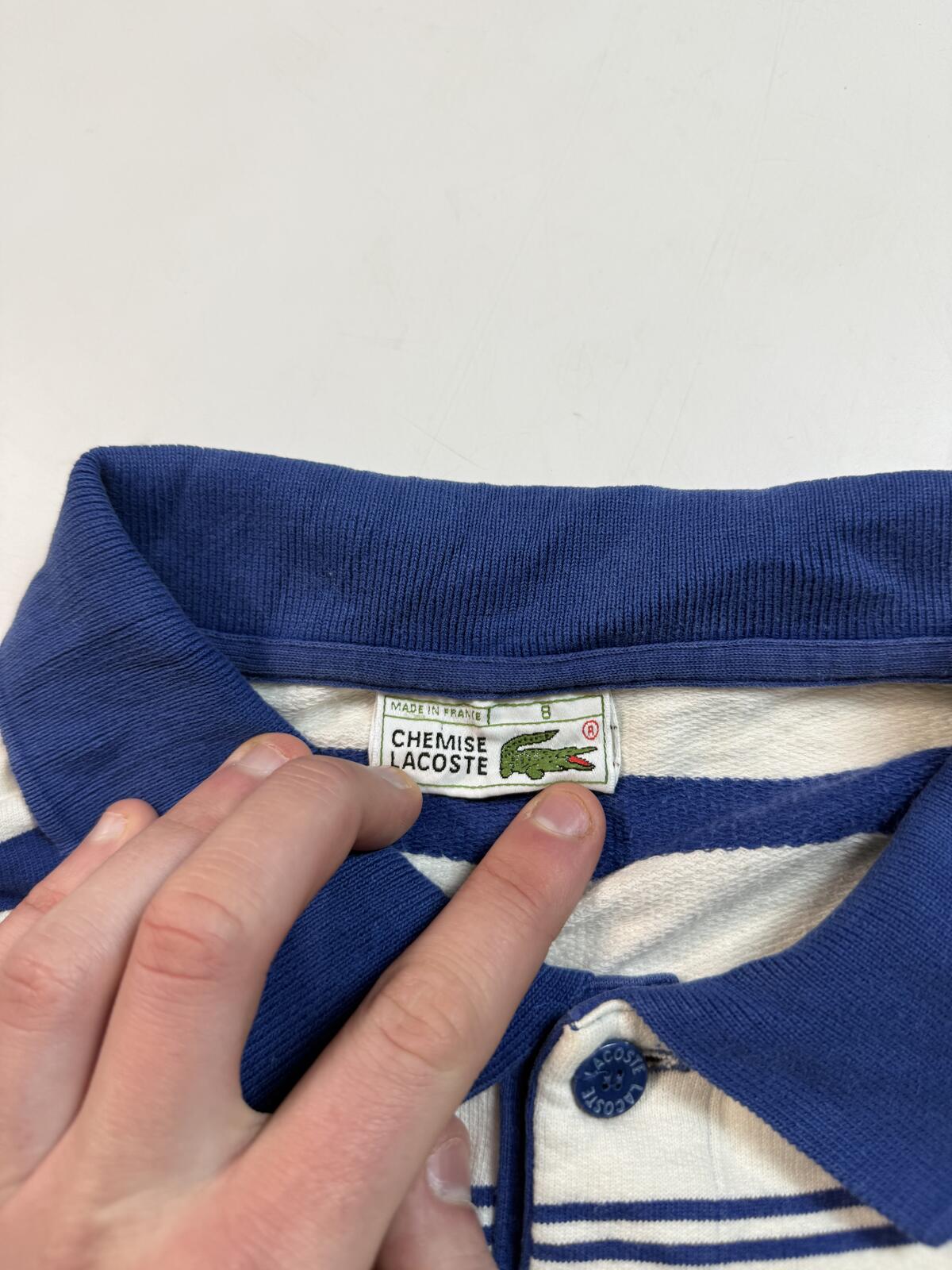 Vintage 90s Lacoste chemise collared sweatshirt (XXL)