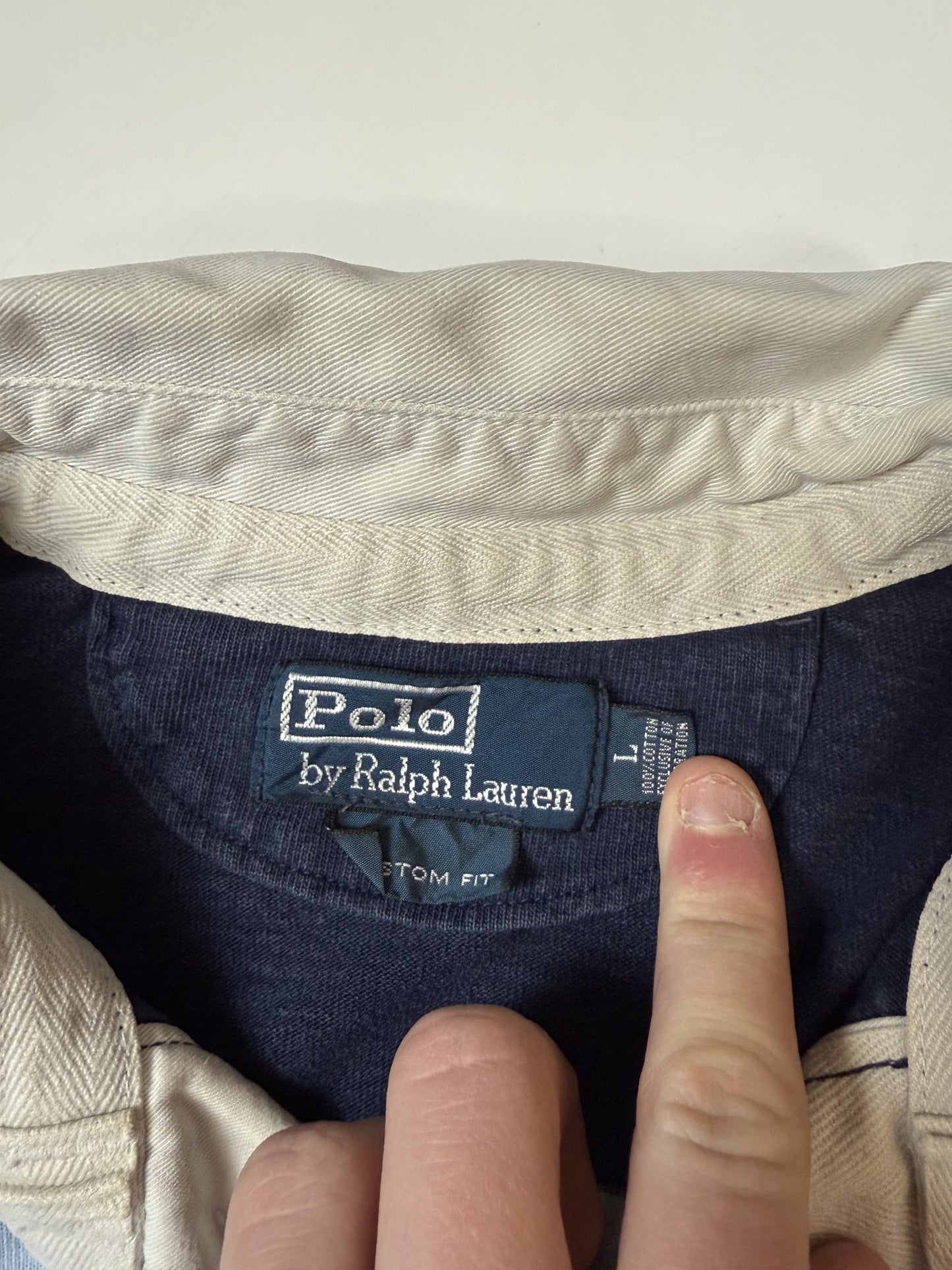 Vintage 90s Polo Ralph Lauren striped rugby polo (L)