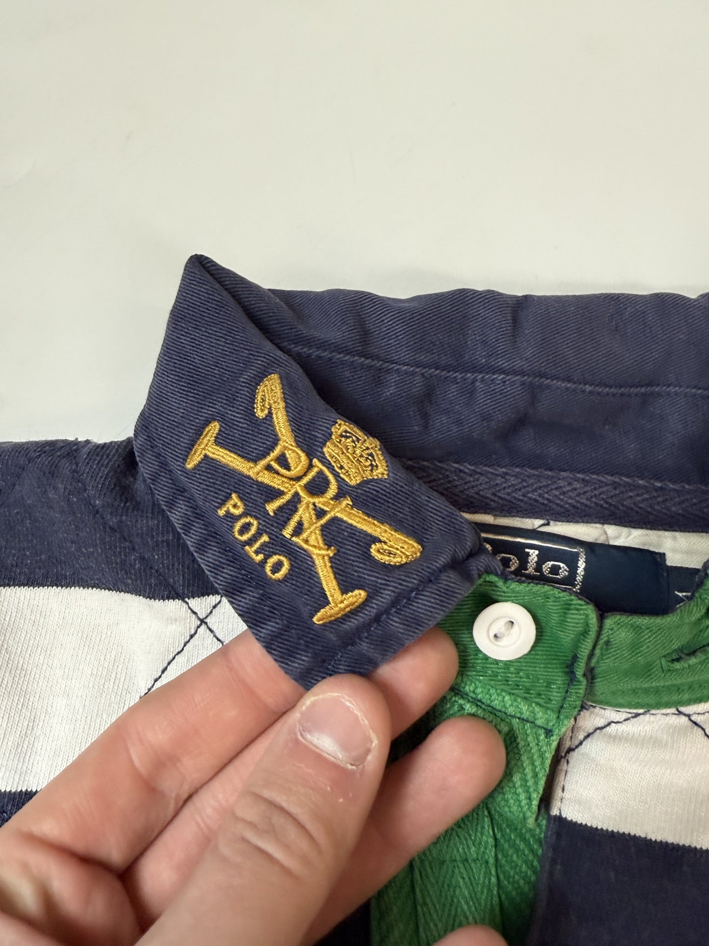 Vintage 90s Polo Ralph Lauren Mercer striped rugby polo (M)