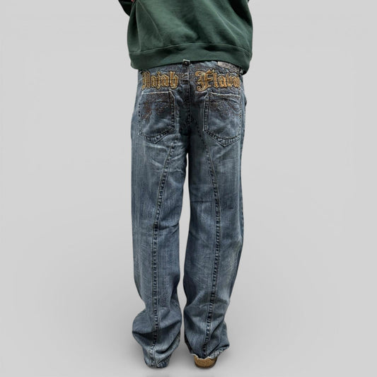 Vintage Y2K embroidered baggy hip hop Jeans (W30)
