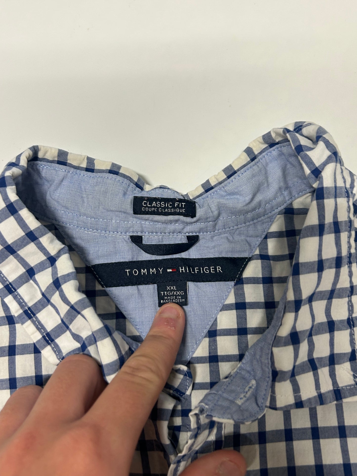 Tommy Hilfiger short sleeve check shirt (XXL)