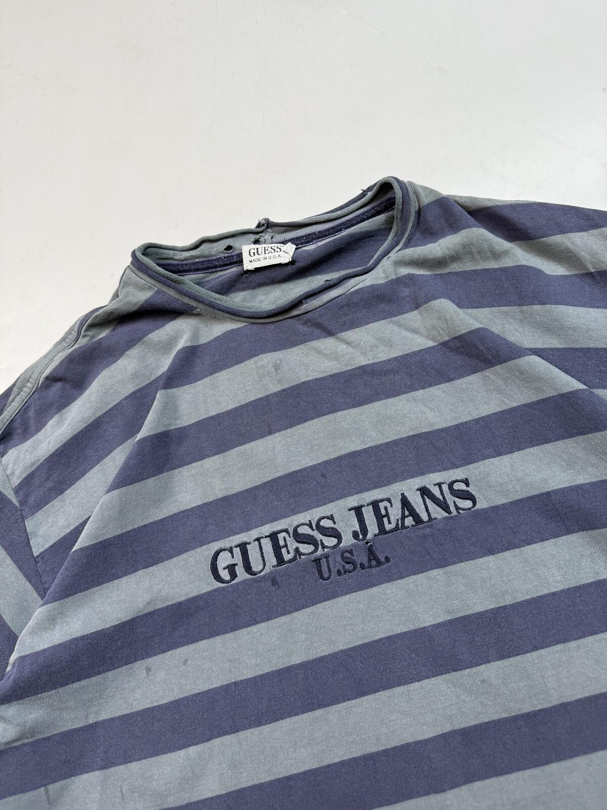 Vintage 90s Guess jeans striped tee (M)