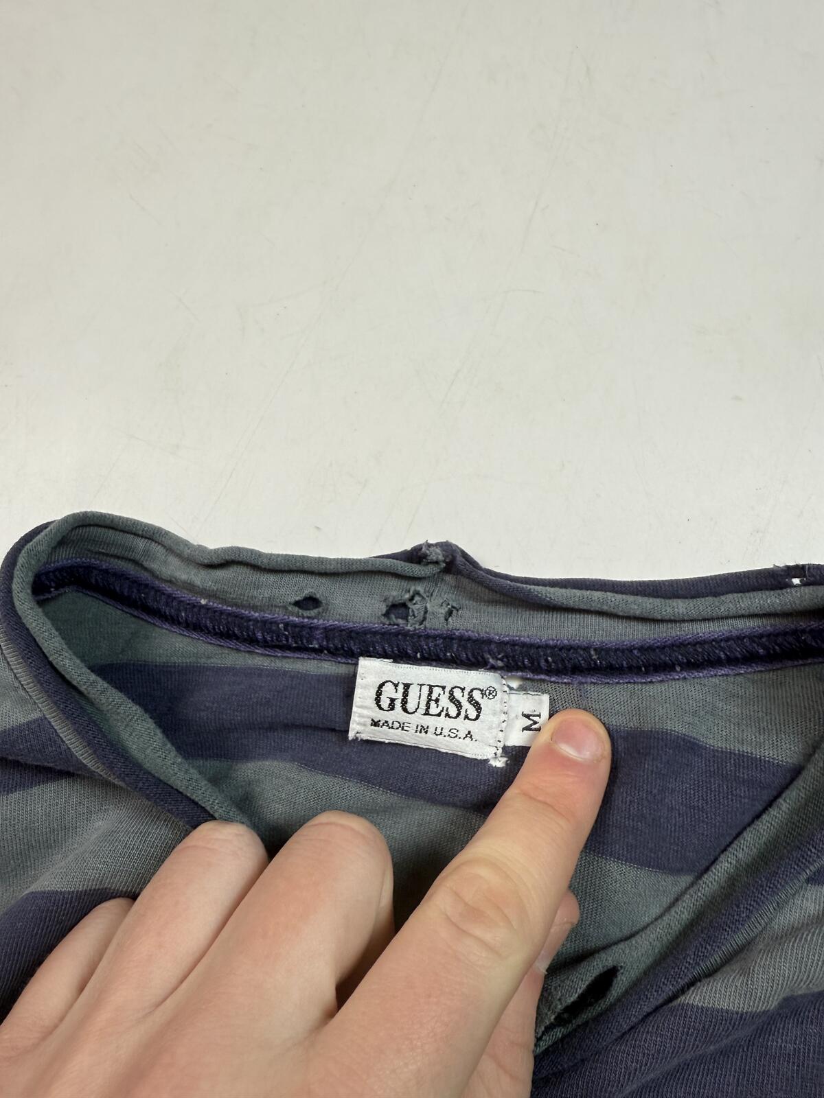 Vintage 90s Guess jeans striped tee (M)