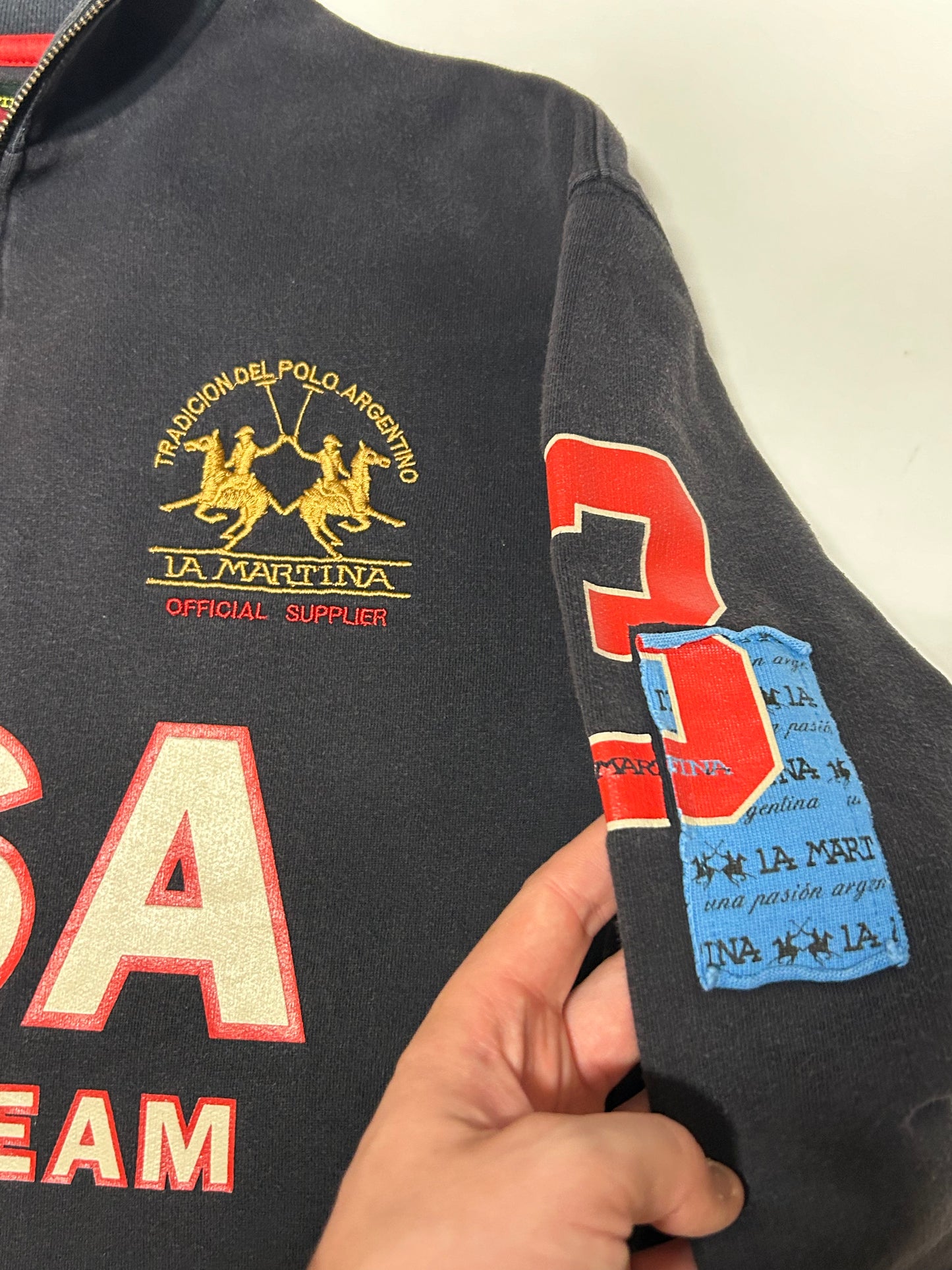 Vintage La Martina USA polo team quarter zip sweatshirt (XL)