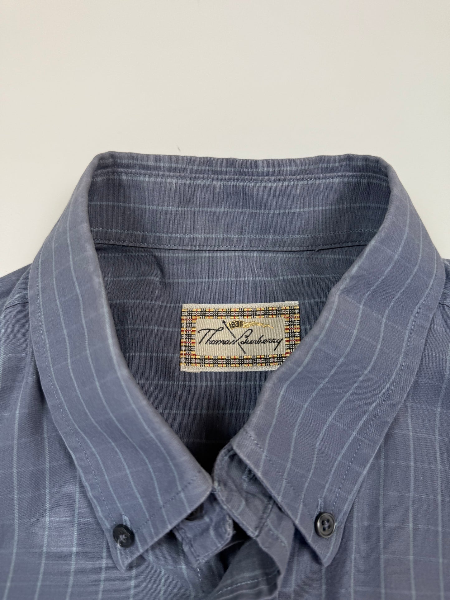 Vintage Thomas Burberry checkered short sleeve shirt (L)