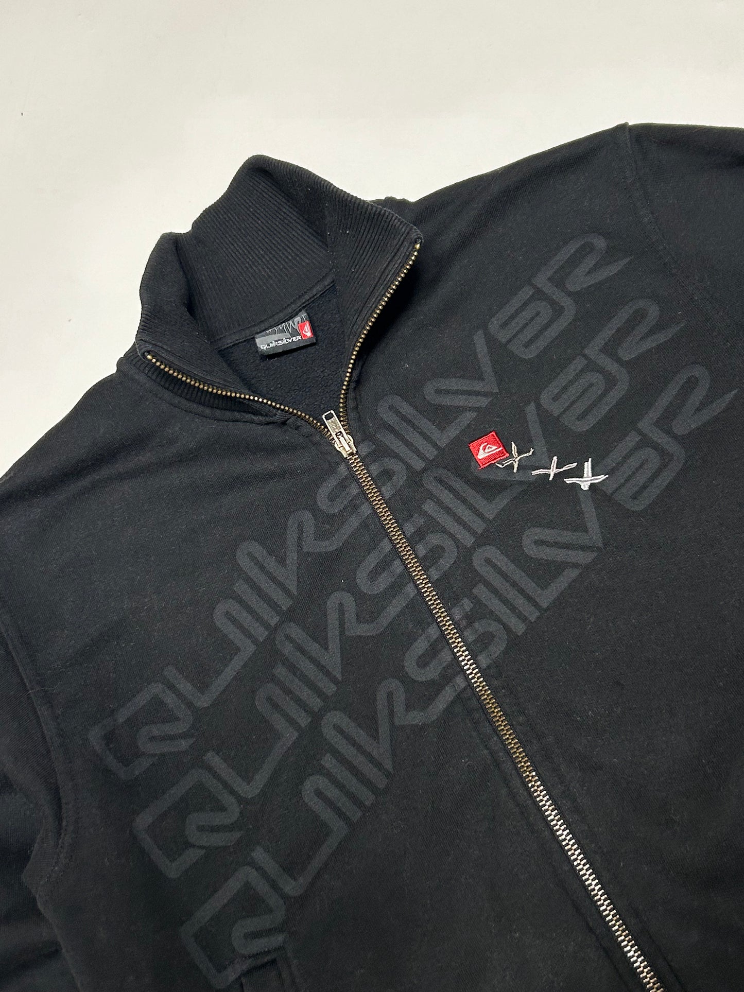 Vintage Quiksilver repeat logo track top (S)