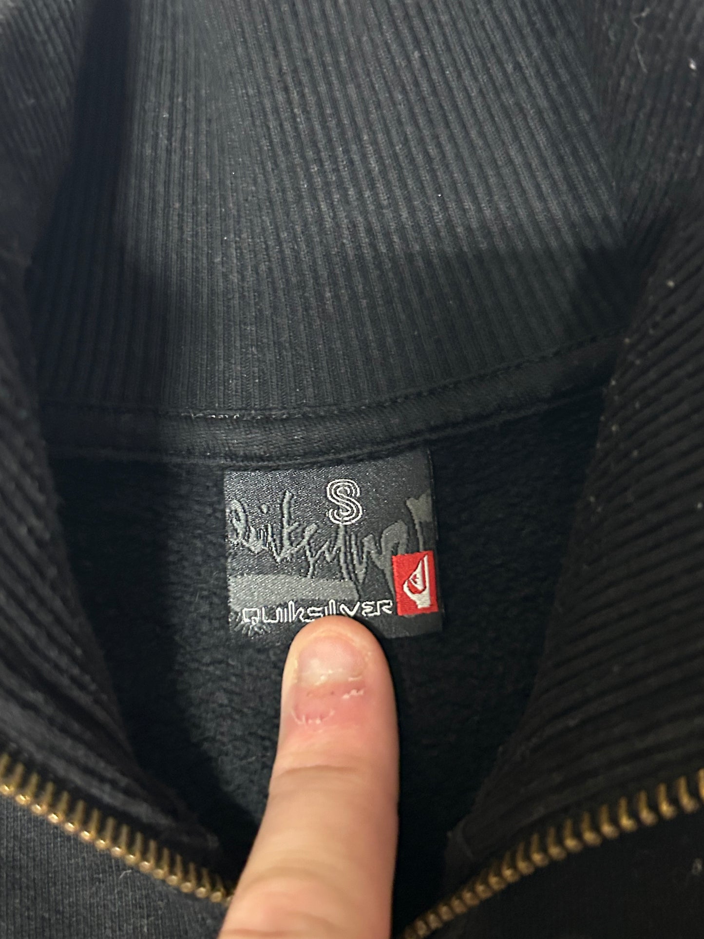 Vintage Quiksilver repeat logo track top (S)