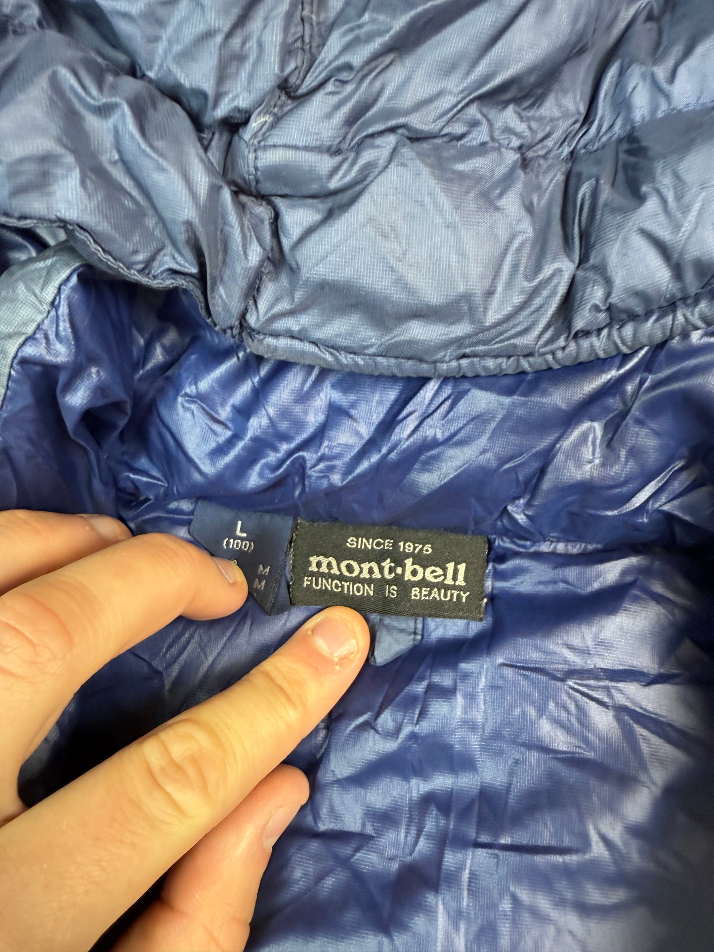 Mont Bell hooded down puffer jacket (M)