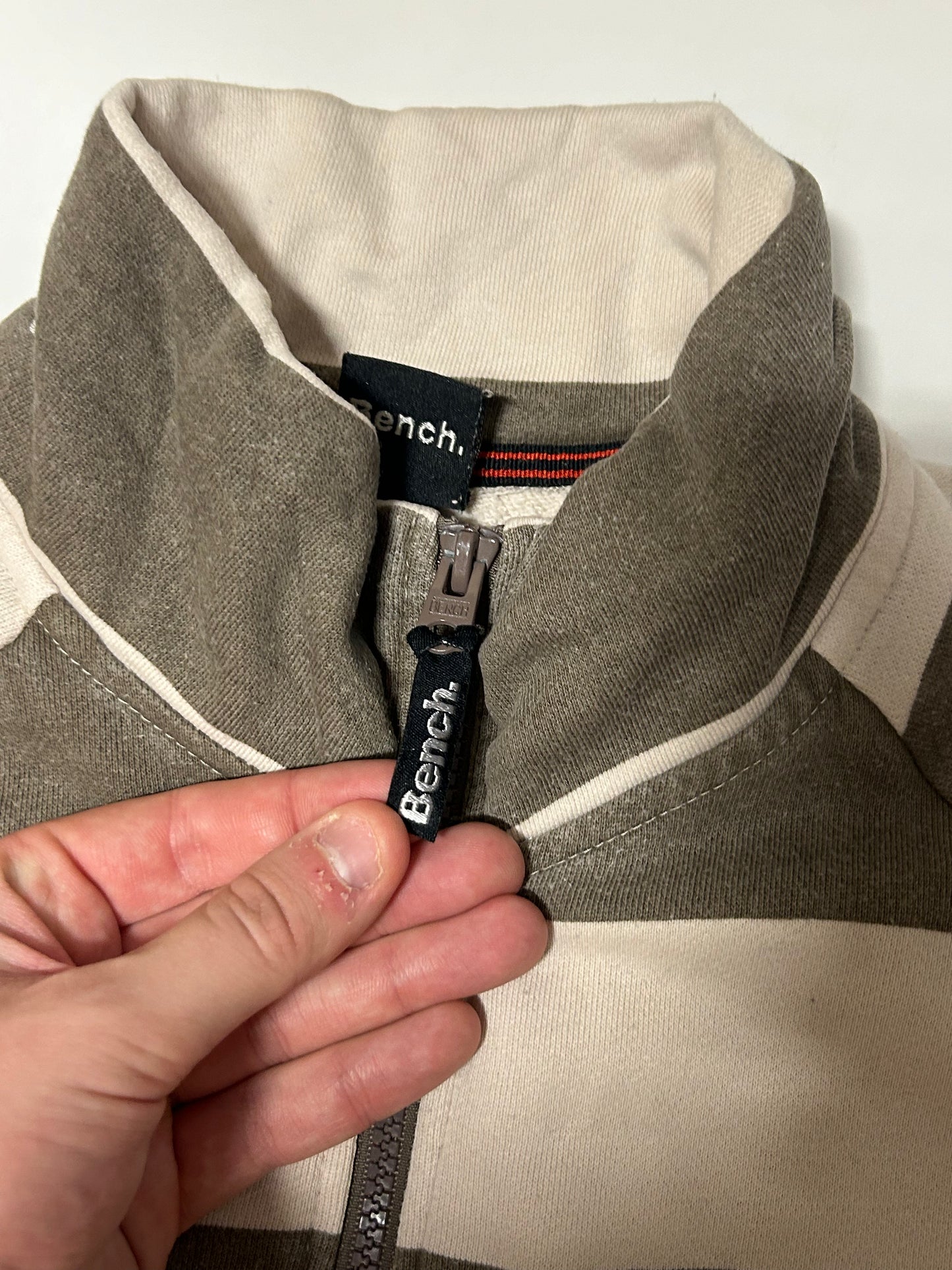 Vintage Bench striped full zip sweatshirt (L)