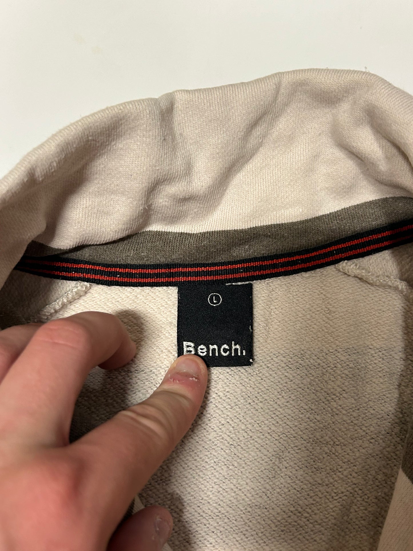 Vintage Bench striped full zip sweatshirt (L)