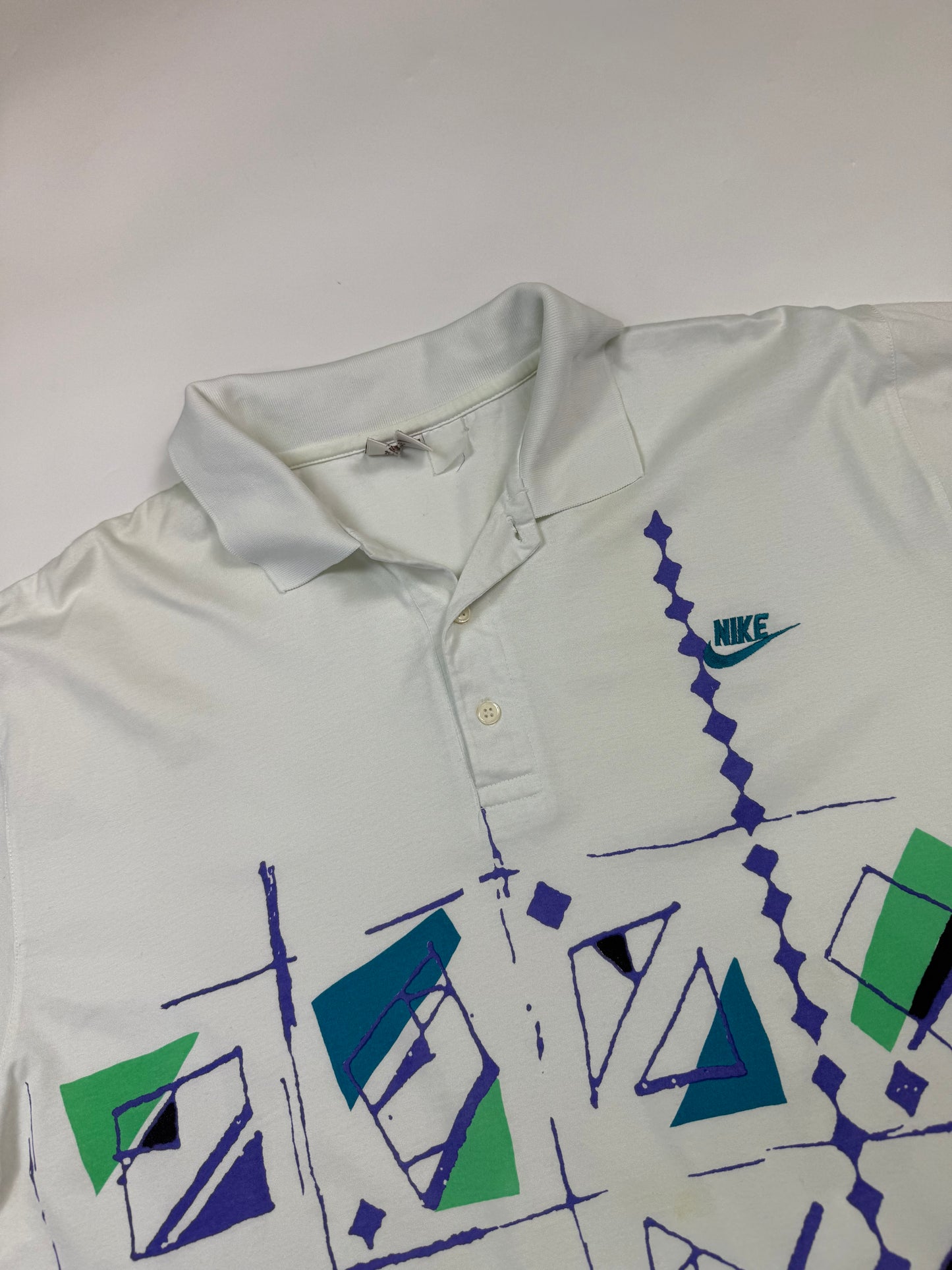 Vintage 90s Nike abstract polo shirt (L)