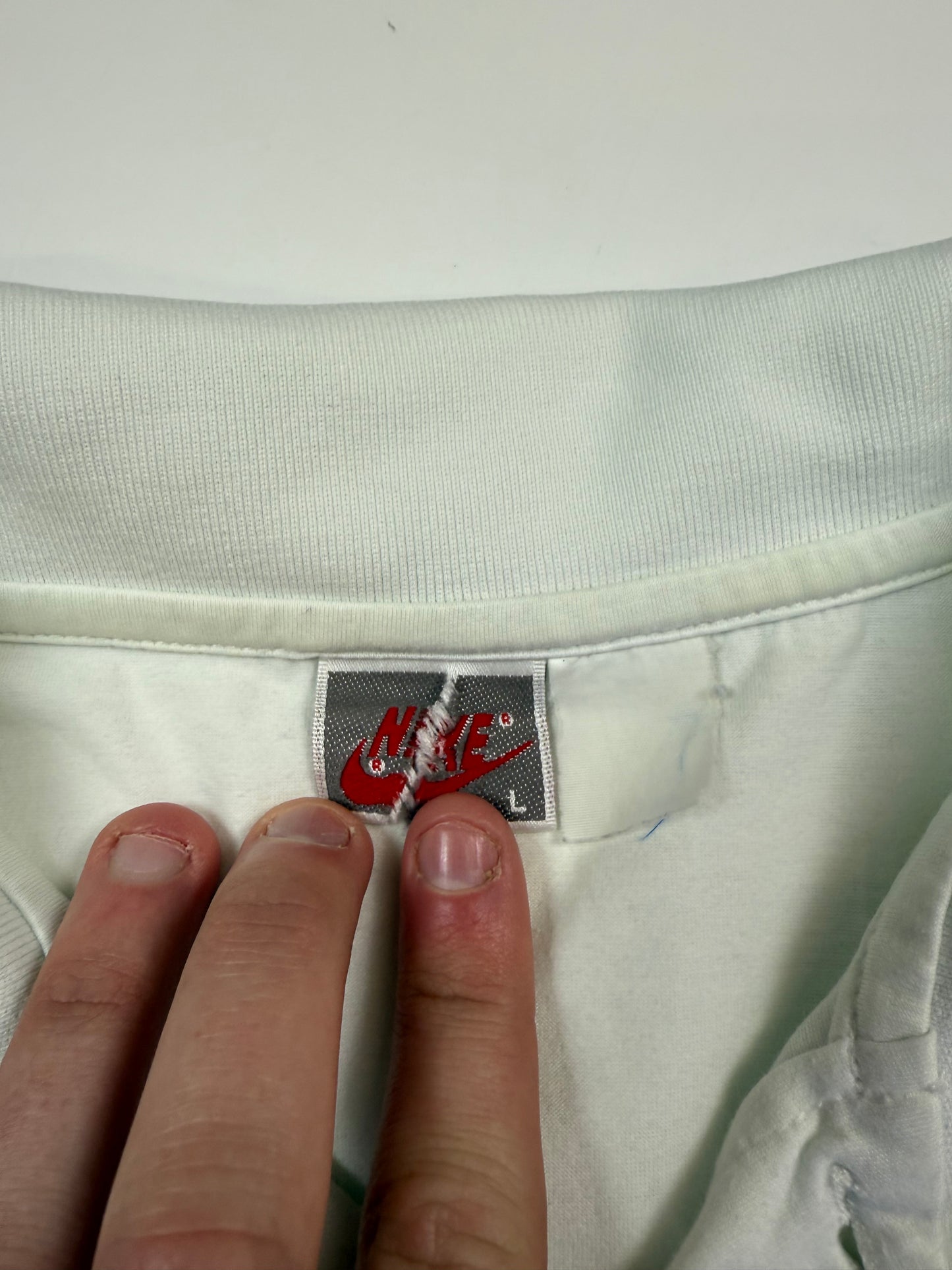 Vintage 90s Nike abstract polo shirt (L)