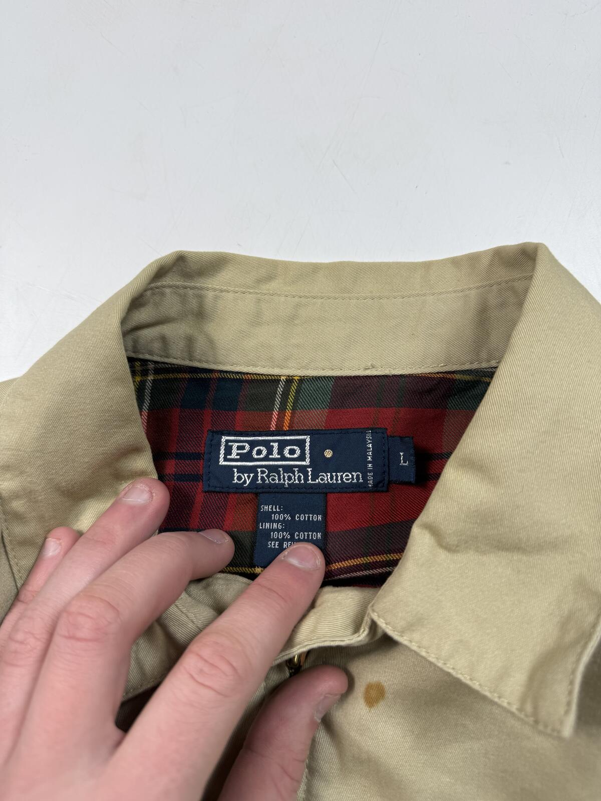 Vintage Polo Ralph Lauren collared small logo harrington jacket (L)