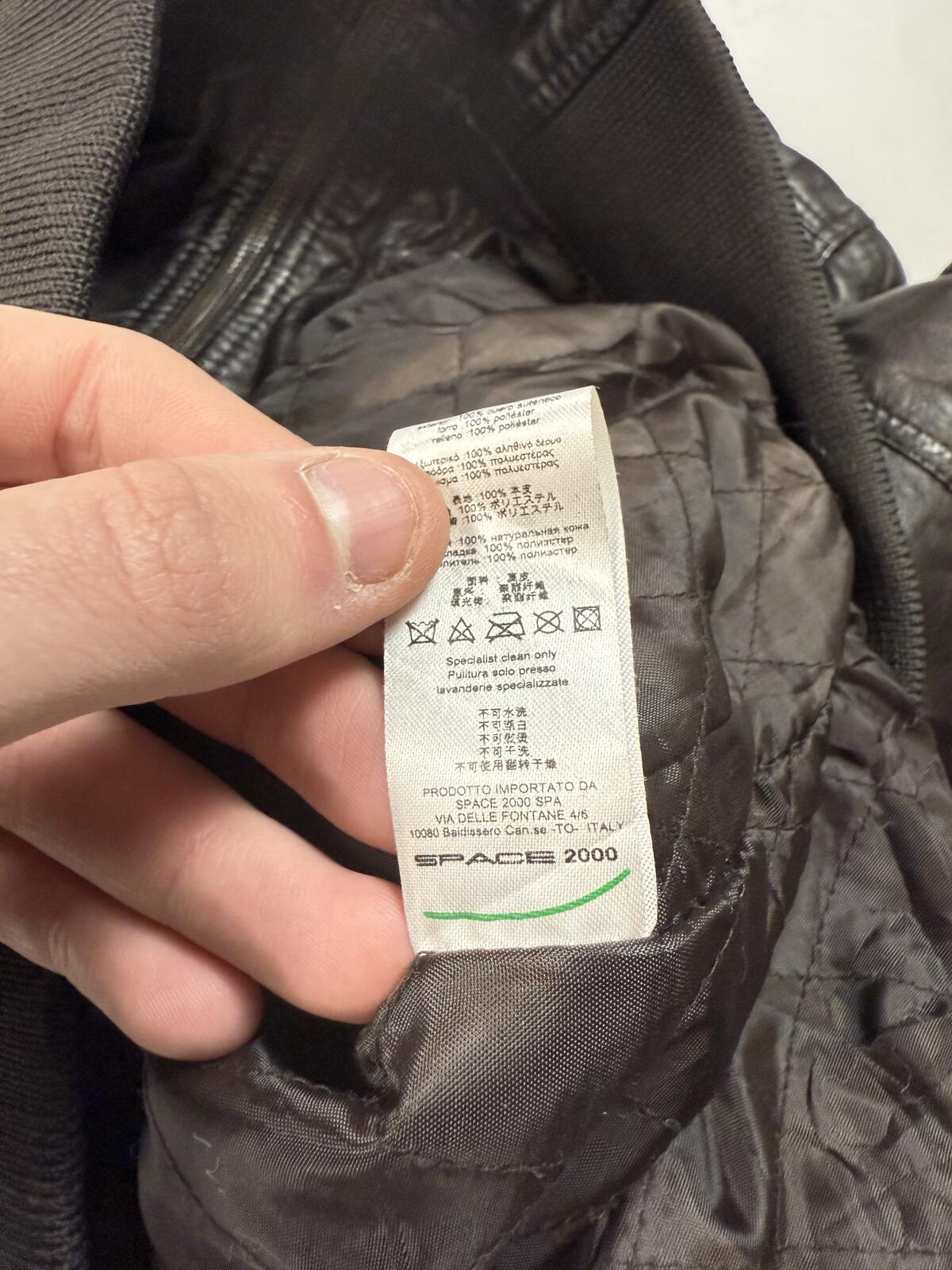 Vintage Y2K Von Dutch real leather bomber jacket (L)