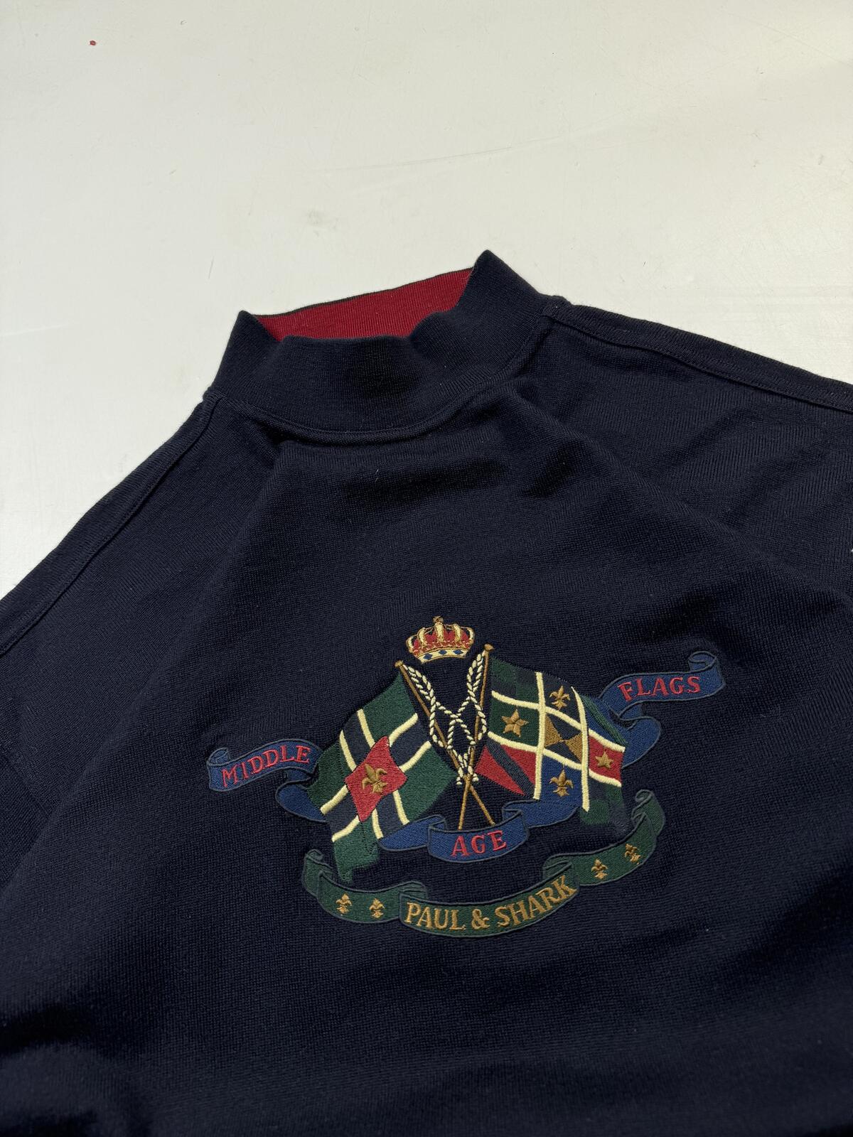 Vintage 90s Paul & Shark yachting wool knit sweater (XL)