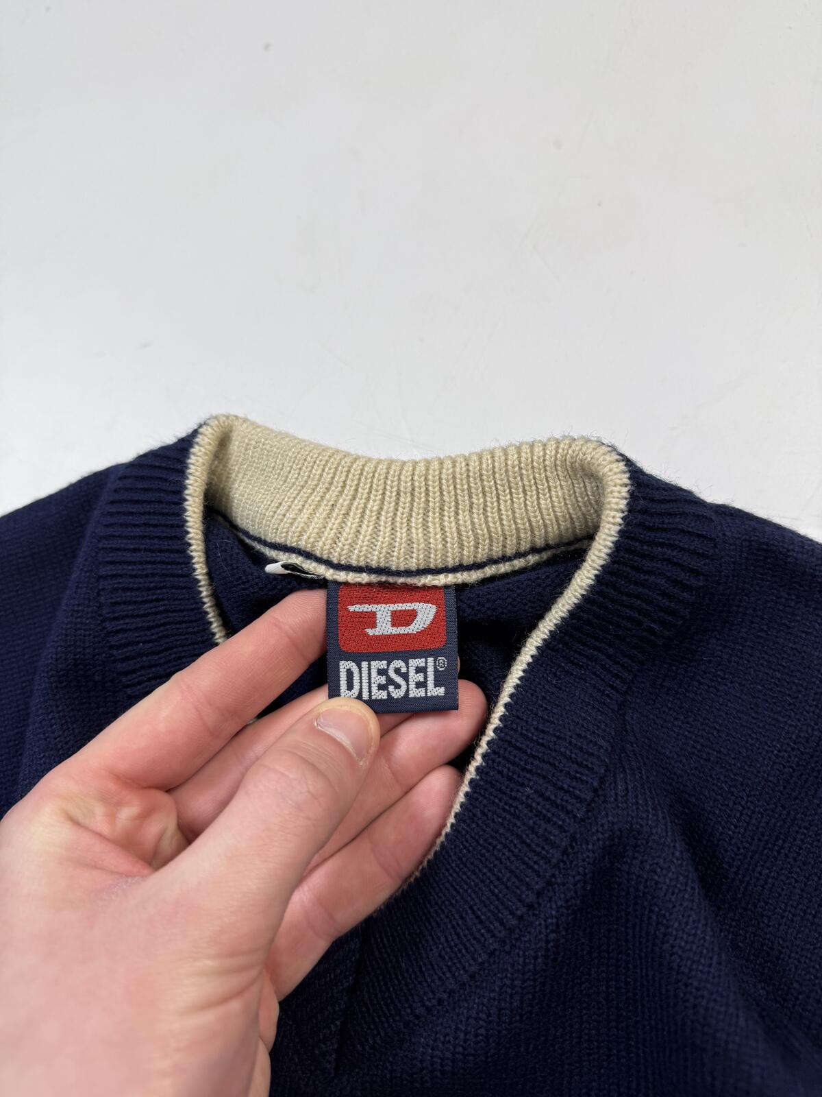 Vintage 90s Diesel spell out knit sweater (L)