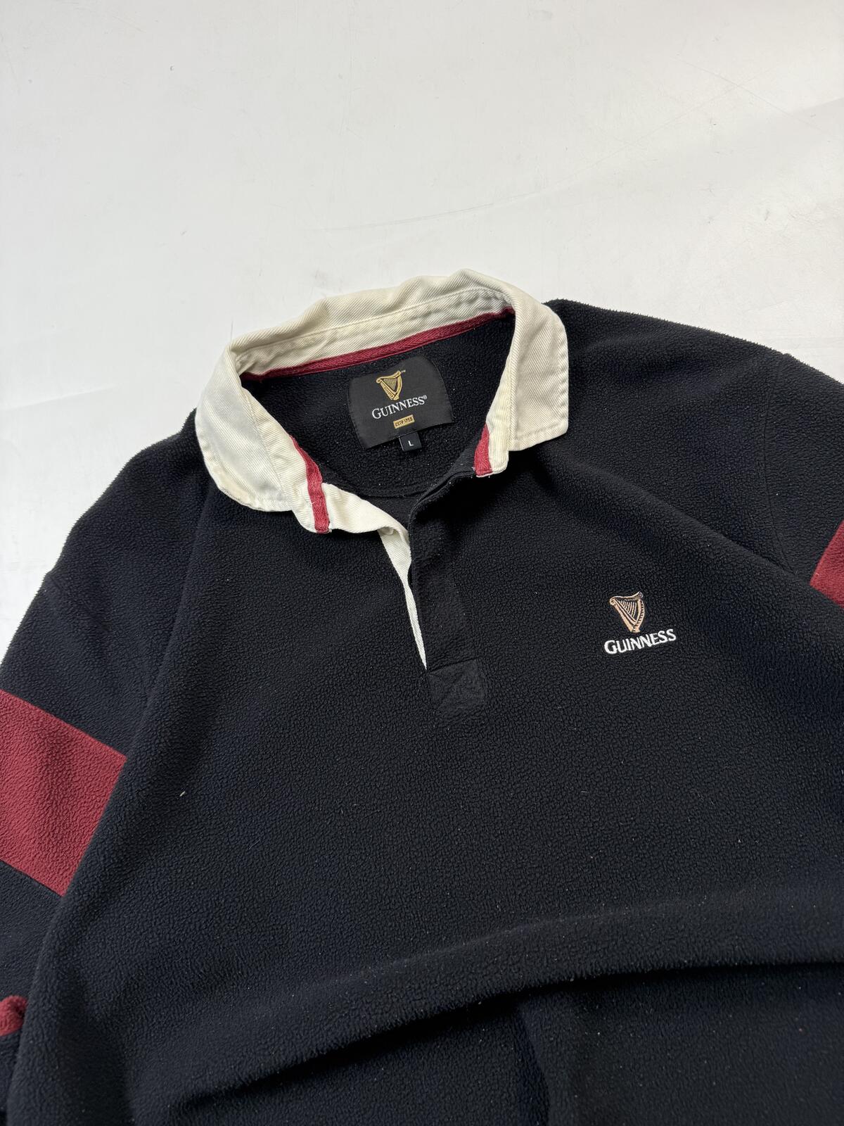 Vintage Guinness fleece rugby polo shirt (L)