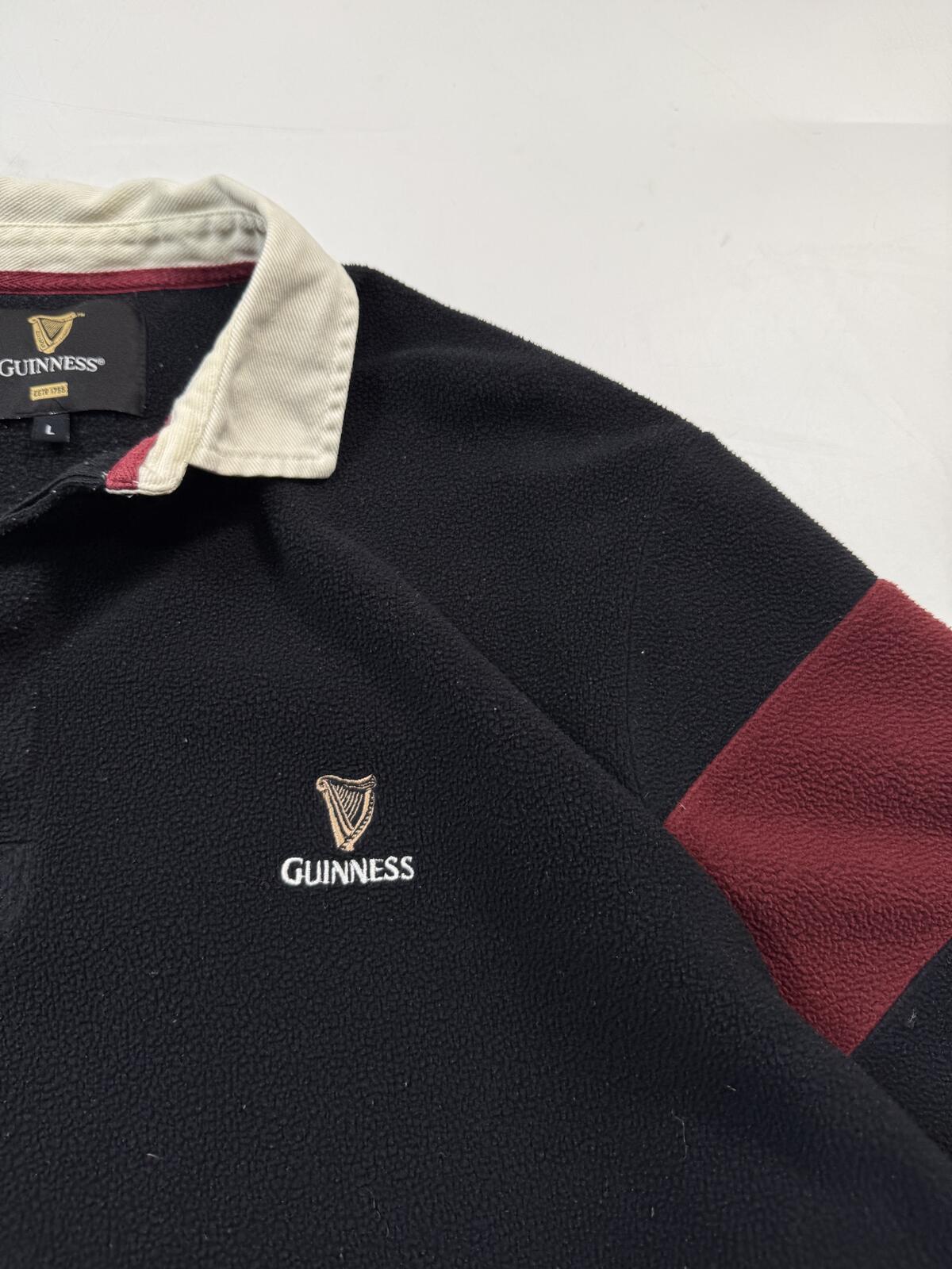 Vintage Guinness fleece rugby polo shirt (L)