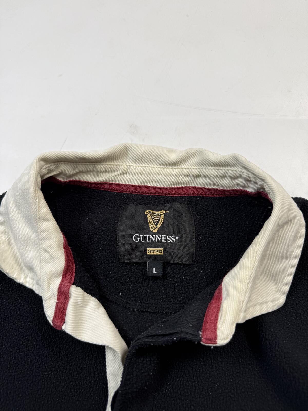 Vintage Guinness fleece rugby polo shirt (L)