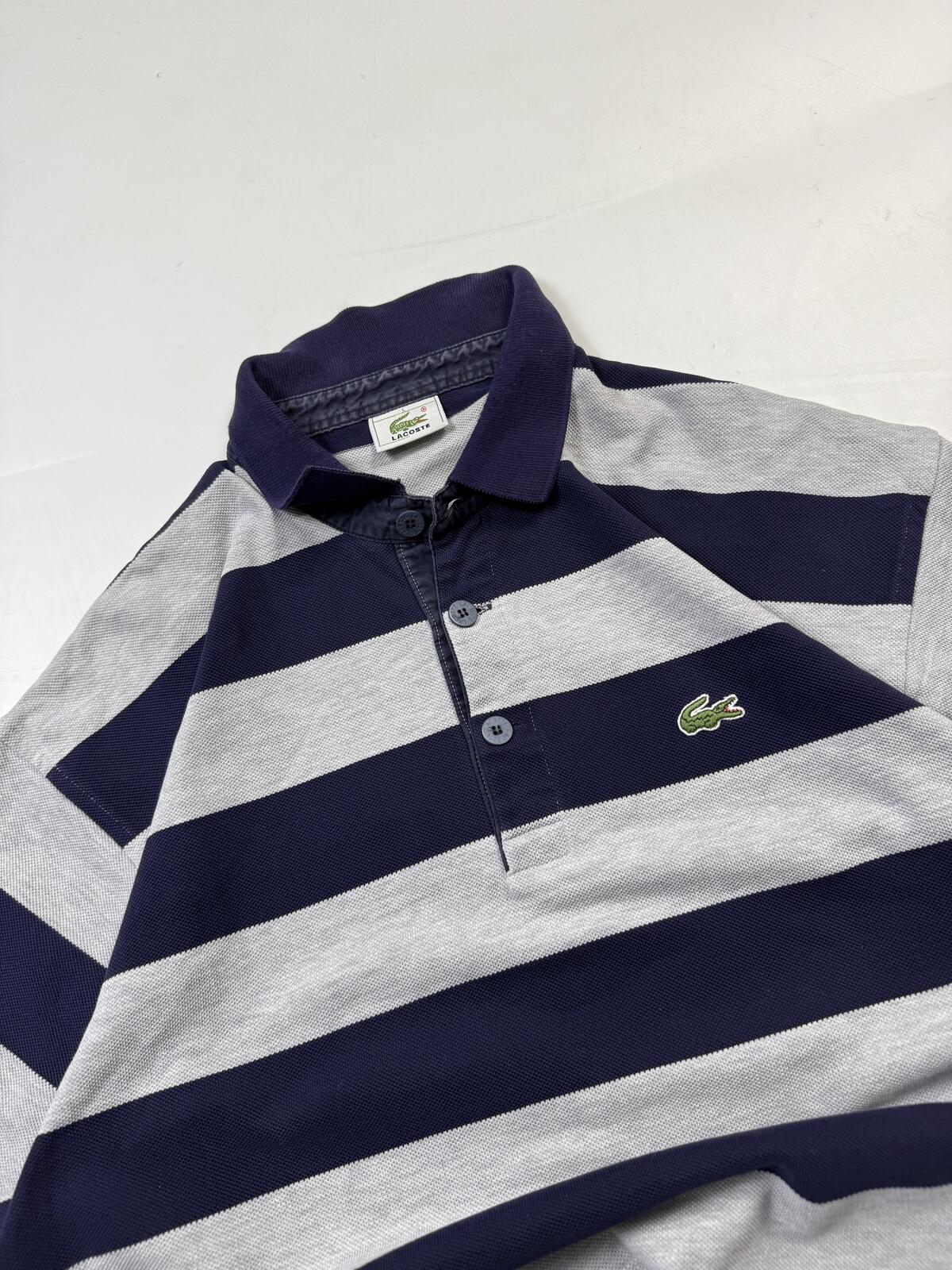 Vintage Lacoste striped rugby polo shirt (L)