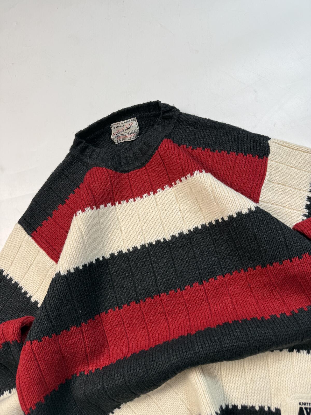 Vintage Avirex striped wool knit sweater (L)