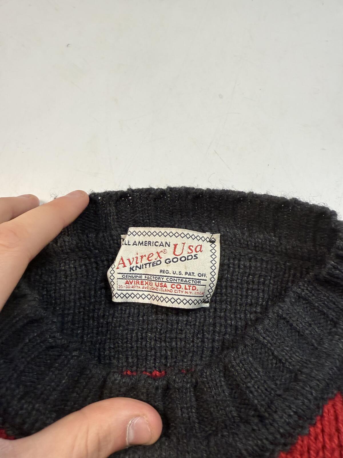 Vintage Avirex striped wool knit sweater (L)