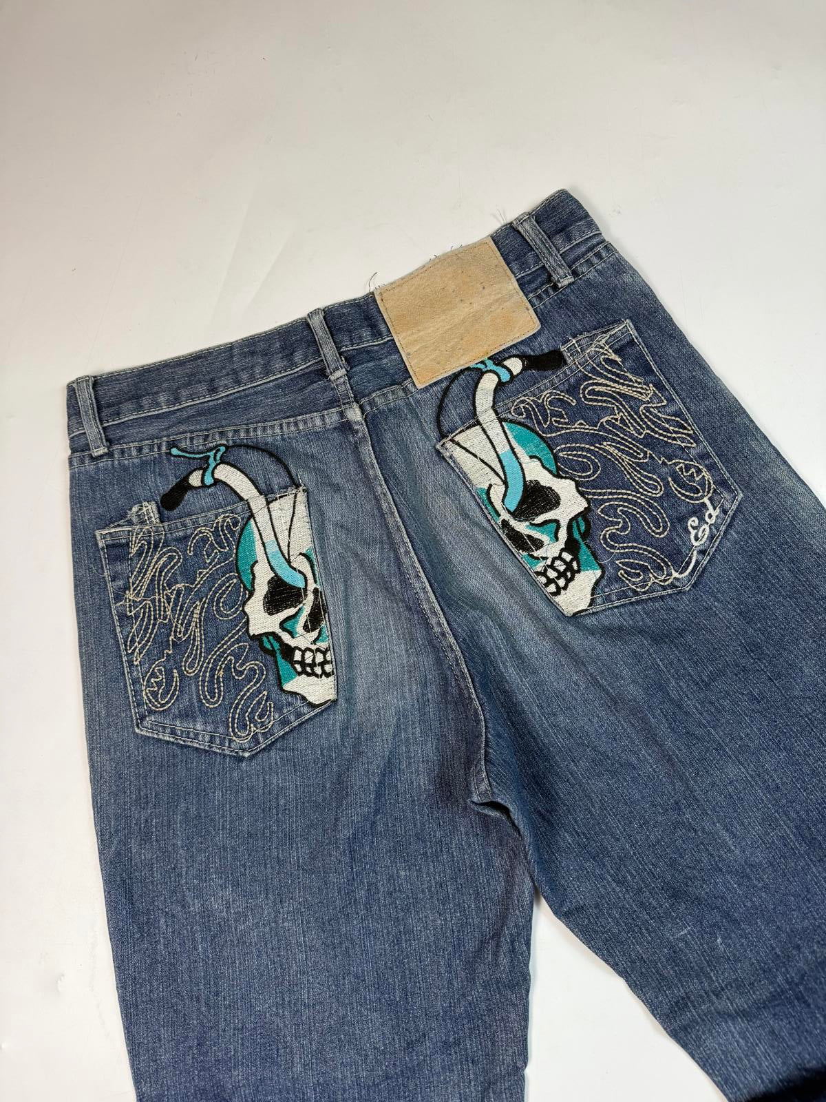 Vintage Y2K Ed Hardy baggy hip hop Jeans (W34)