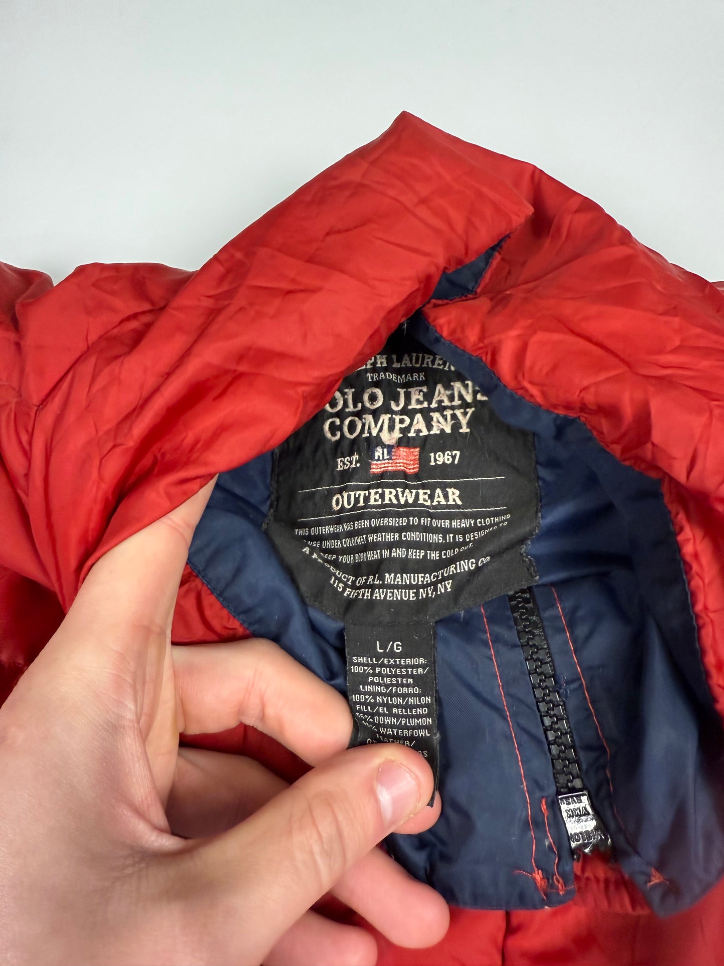 Vintage Ralph Lauren polo jeans co puffer jacket (L)