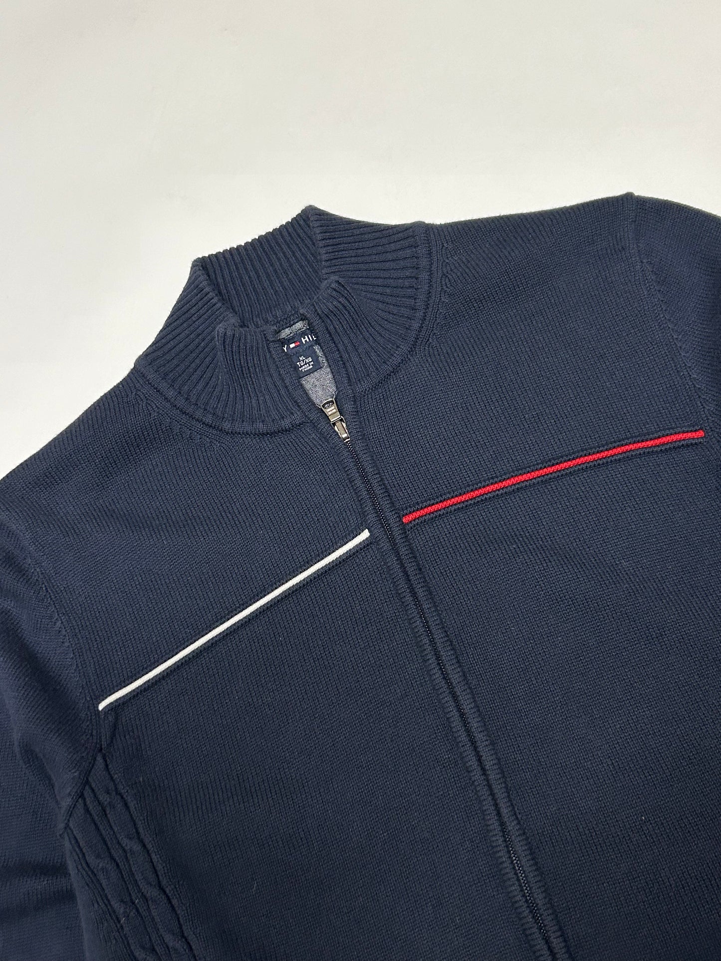 Tommy Hilfiger full zip knit sweater (XL)