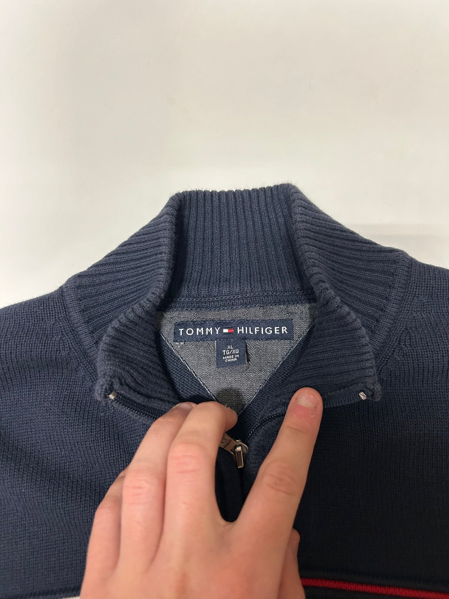 Tommy Hilfiger full zip knit sweater (XL)