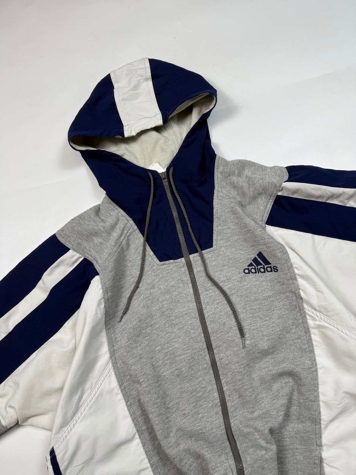 Vintage 90s adidas colour block zip up hoodie (M)