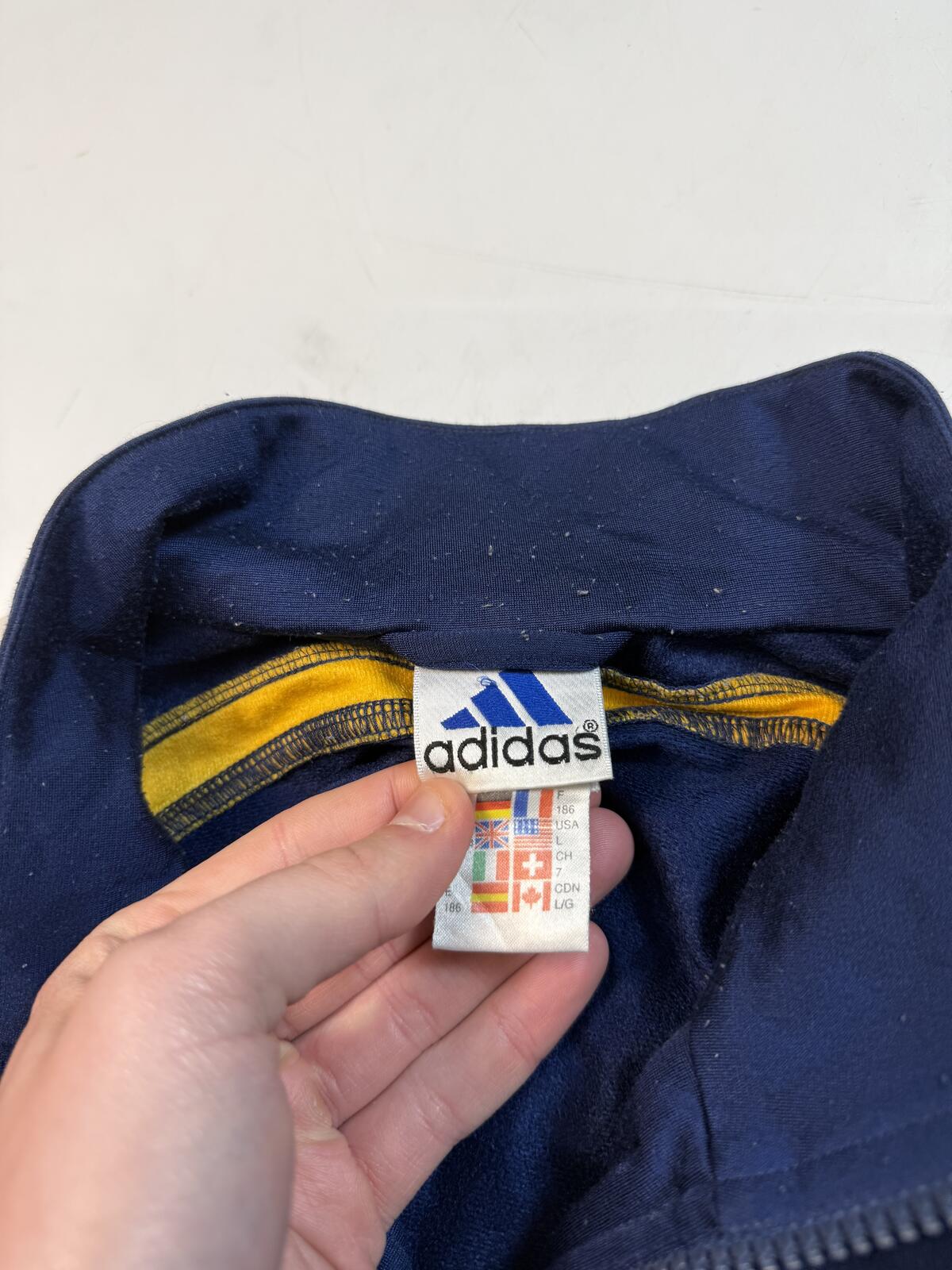 Vintage Real Madrid 1998/99 adidas football track top (L)